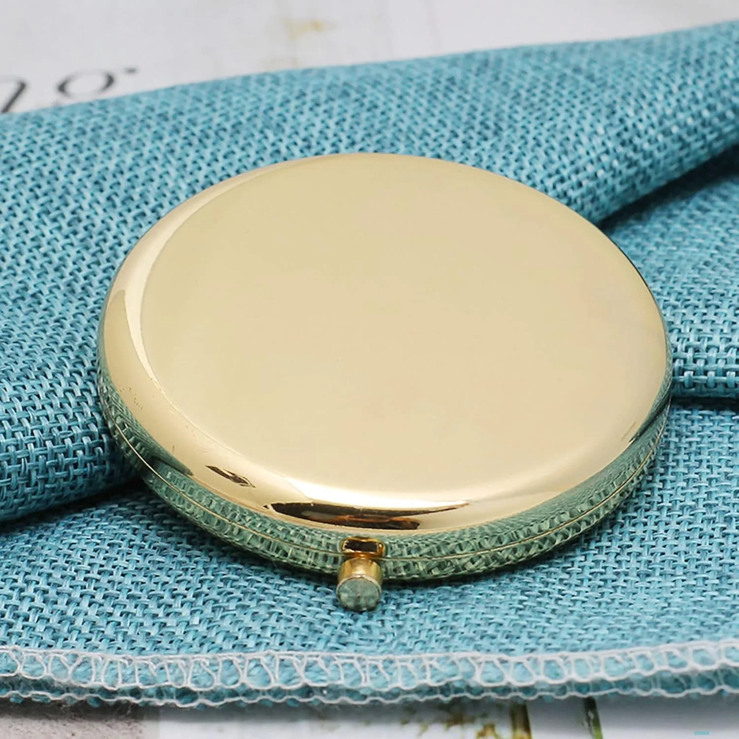 WOOYALIN Magnifying Compact Cosmetic Mirror 2.75 Inch Round Pocket Makeup Mirror Handheld Travel Makeup Mirror Portable Mirror Pocket Mirror Glod 5PCS