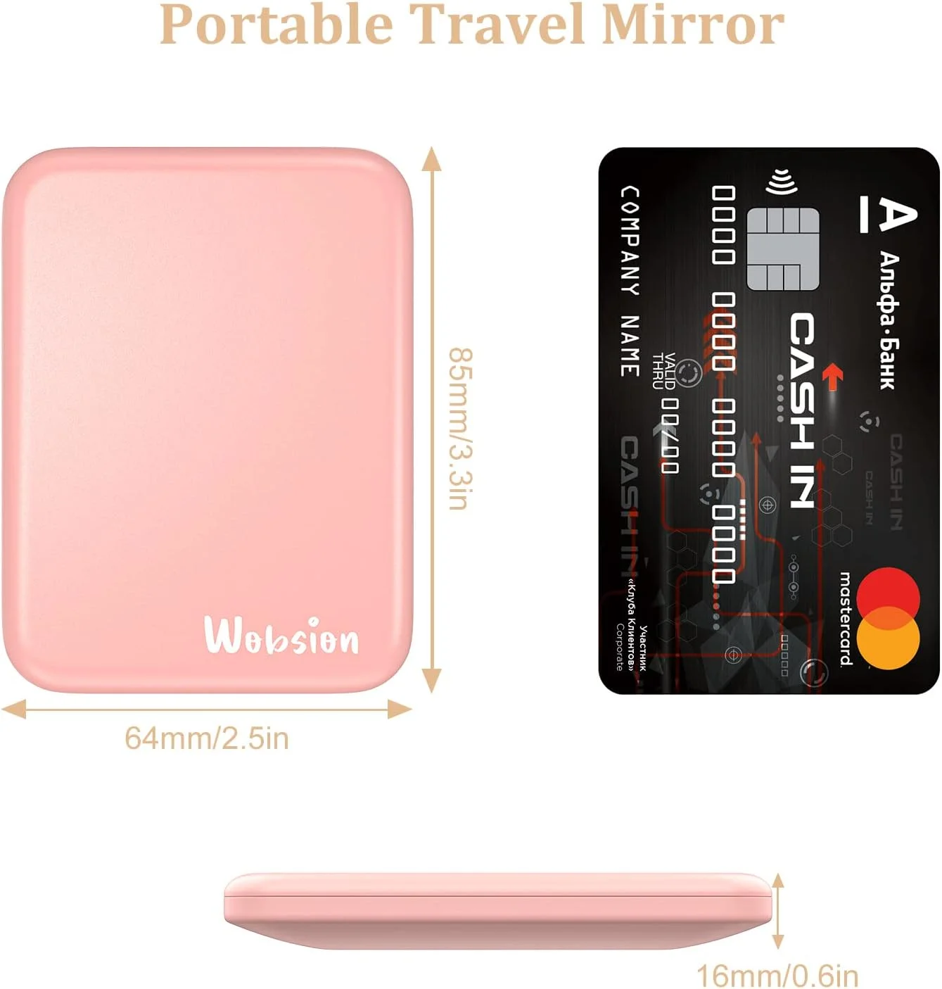 آینه آرایشی مسافرتی شارژی wobsion، آینه جیبی با بزرگنمایی 1x/3x، آینه با 3 رنگ نور، آینه آرایشی قابل حمل دیمردار، 400 میلی آمپر ساعت، آینه کوچک برای کیف، هدیه، صورتی آینه آرایشی مسافرتی شارژی wobsion، آینه جیبی با بزرگنمایی 1x/3x، آینه با 3 رنگ نور، آینه آرایشی قابل حمل دیمردار، 400 میلی آمپر ساعت، آینه کوچک برای کیف، هدیه، صورتی