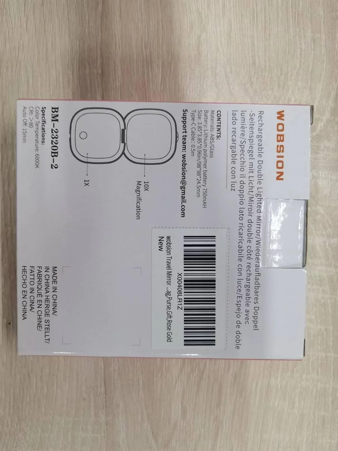 آینه آرایشی LED جیبی WOBSION با بزرگنمایی 1X/10X و نور، آینه مسافرتی کوچک قابل حمل با نور و شارژ USB، آینه دستی دو طرفه با قابلیت تنظیم نور 750 میلی آمپر ساعت برای آرایش، رزگلد آینه آرایشی LED جیبی WOBSION با بزرگنمایی 1X/10X و نور، آینه مسافرتی کوچک قابل حمل با نور و شارژ USB، آینه دستی دو طرفه با قابلیت تنظیم نور 750 میلی آمپر ساعت برای آرایش، رزگلد