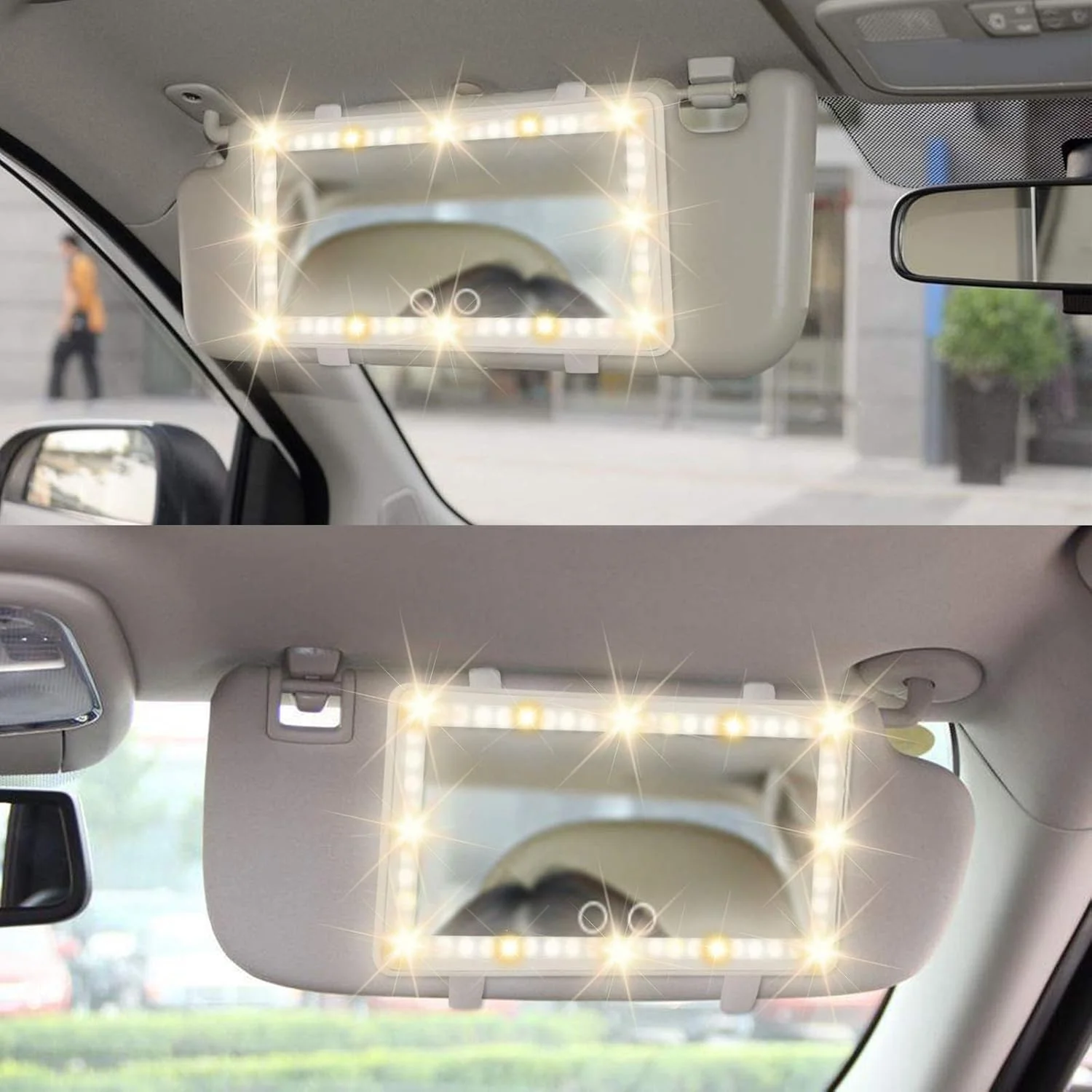 آینه آرایشی آفتابگیر خودرو قابل شارژ با 3 حالت نور و 60 LED، آینه برای کامیون، SUV، دید عقب با صفحه لمسی دیمر، لوازم جانبی آینه برای زنان و دختران (سفید) آینه آرایشی آفتابگیر خودرو قابل شارژ با 3 حالت نور و 60 LED، آینه برای کامیون، SUV، دید عقب با صفحه لمسی دیمر، لوازم جانبی آینه برای زنان و دختران (سفید)