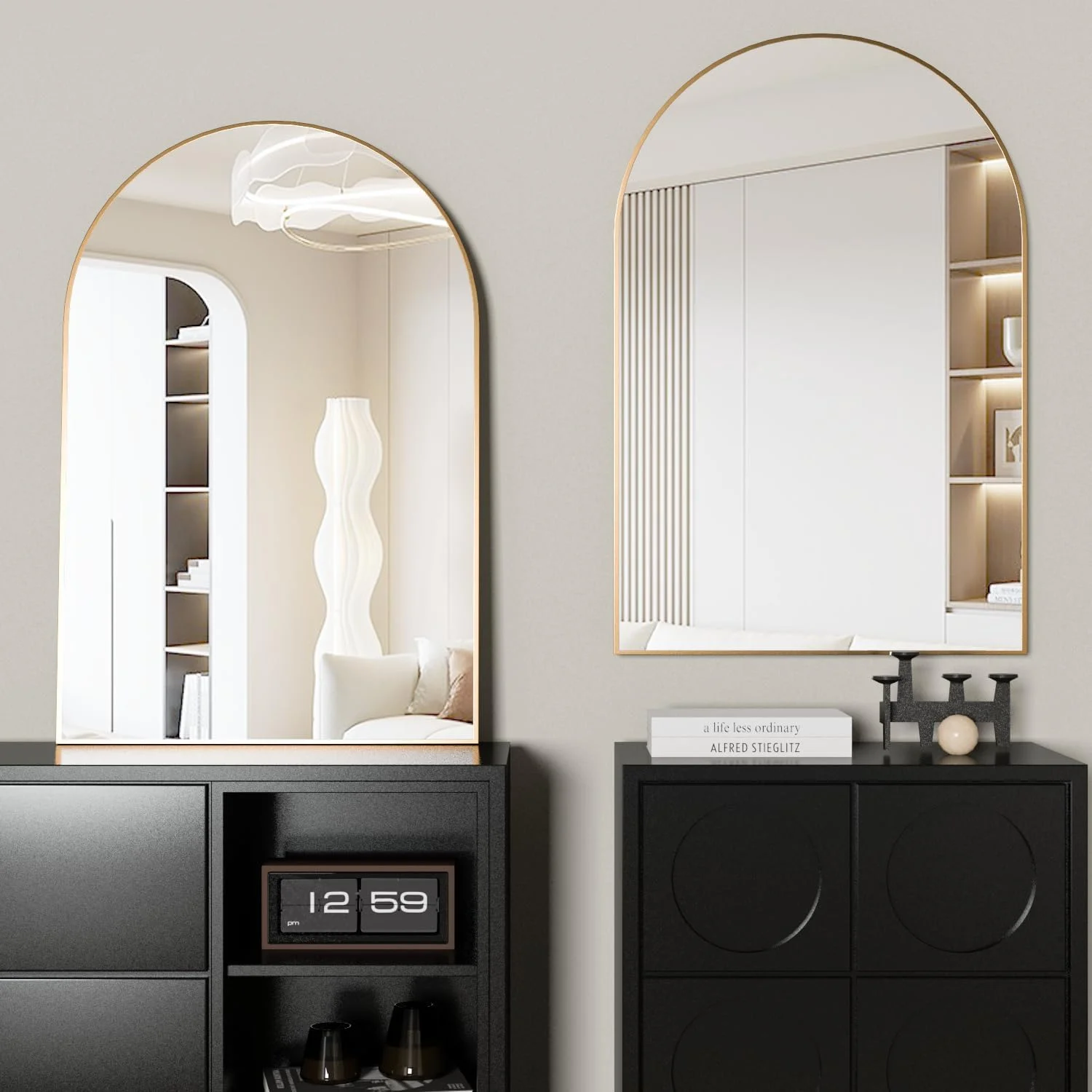 آینه قوسی CASSILANDO، آینه حمام قوسی 60×90 سانتی متر، آینه دیواری منحصر به فرد، آینه روشویی برای دکور دیوار اتاق نشیمن، آینه قاب فلزی، طلایی آینه قوسی CASSILANDO، آینه حمام قوسی 60×90 سانتی متر، آینه دیواری منحصر به فرد، آینه روشویی برای دکور دیوار اتاق نشیمن، آینه قاب فلزی، طلایی