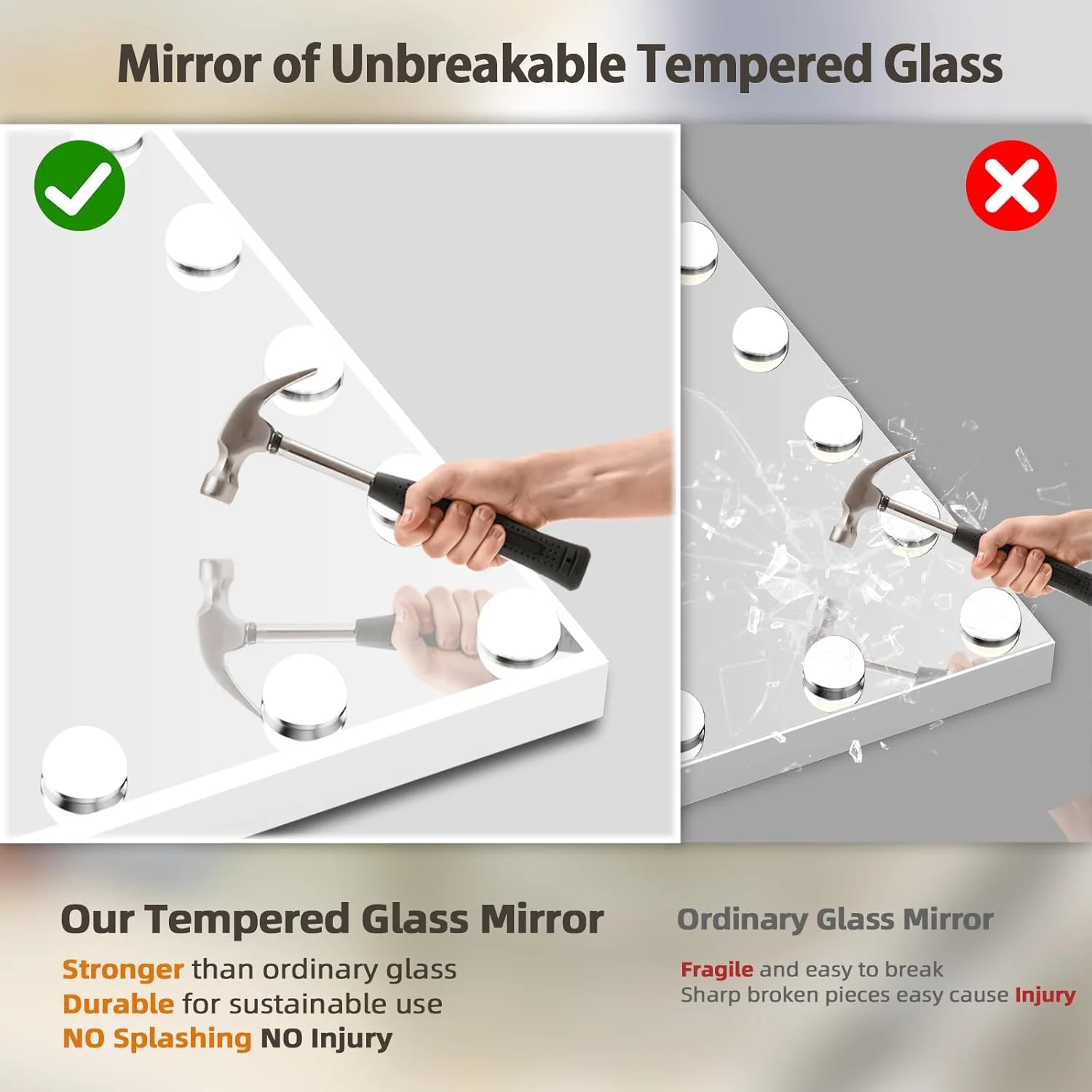 آینه آرایشی چراغ دار فنچیلین، آینه گریم هالیوودی با 15 لامپ LED قابل تنظیم نور برای اتاق پرو و اتاق خواب، طراحی قاب فلزی باریک، سفید آینه آرایشی چراغ دار فنچیلین، آینه گریم هالیوودی با 15 لامپ LED قابل تنظیم نور برای اتاق پرو و اتاق خواب، طراحی قاب فلزی باریک، سفید