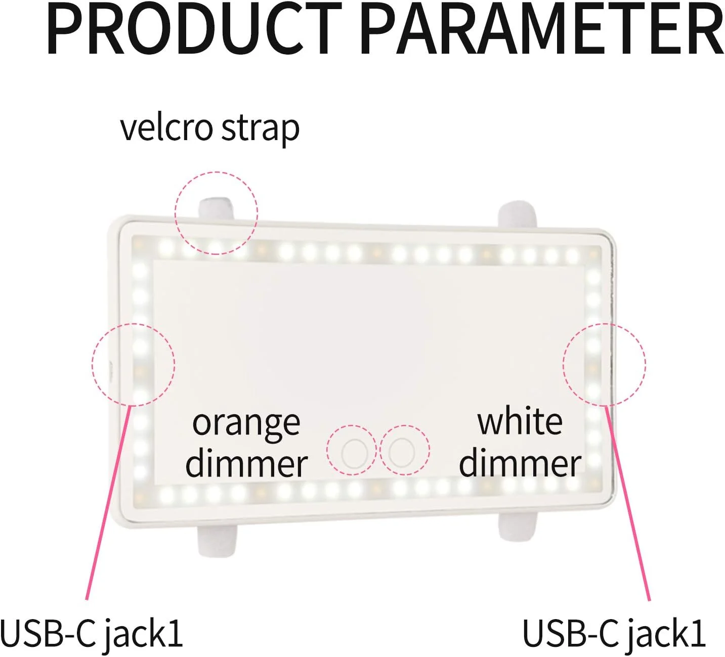 آینه آرایشی آفتابگیر خودرو، قابل شارژ با 3 حالت نور و 60 LED، آینه برای کامیون، SUV، دید عقب، صفحه لمسی دیمر دار، لوازم جانبی آینه برای زنان و دختران (سفید)