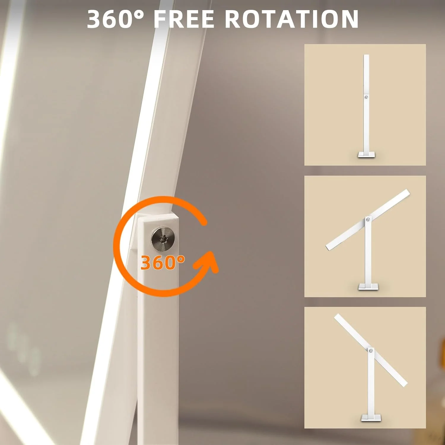 آینه آرایشی چراغ دار فنچیلین با نوار نوری، آینه آرایشی با 3 حالت رنگی، آینه هالیوودی با کنترل لمسی هوشمند، بزرگنمایی 10 برابر و چرخش 360 درجه آینه آرایشی چراغ دار فنچیلین با نوار نوری، آینه آرایشی با 3 حالت رنگی، آینه هالیوودی با کنترل لمسی هوشمند، بزرگنمایی 10 برابر و چرخش 360 درجه