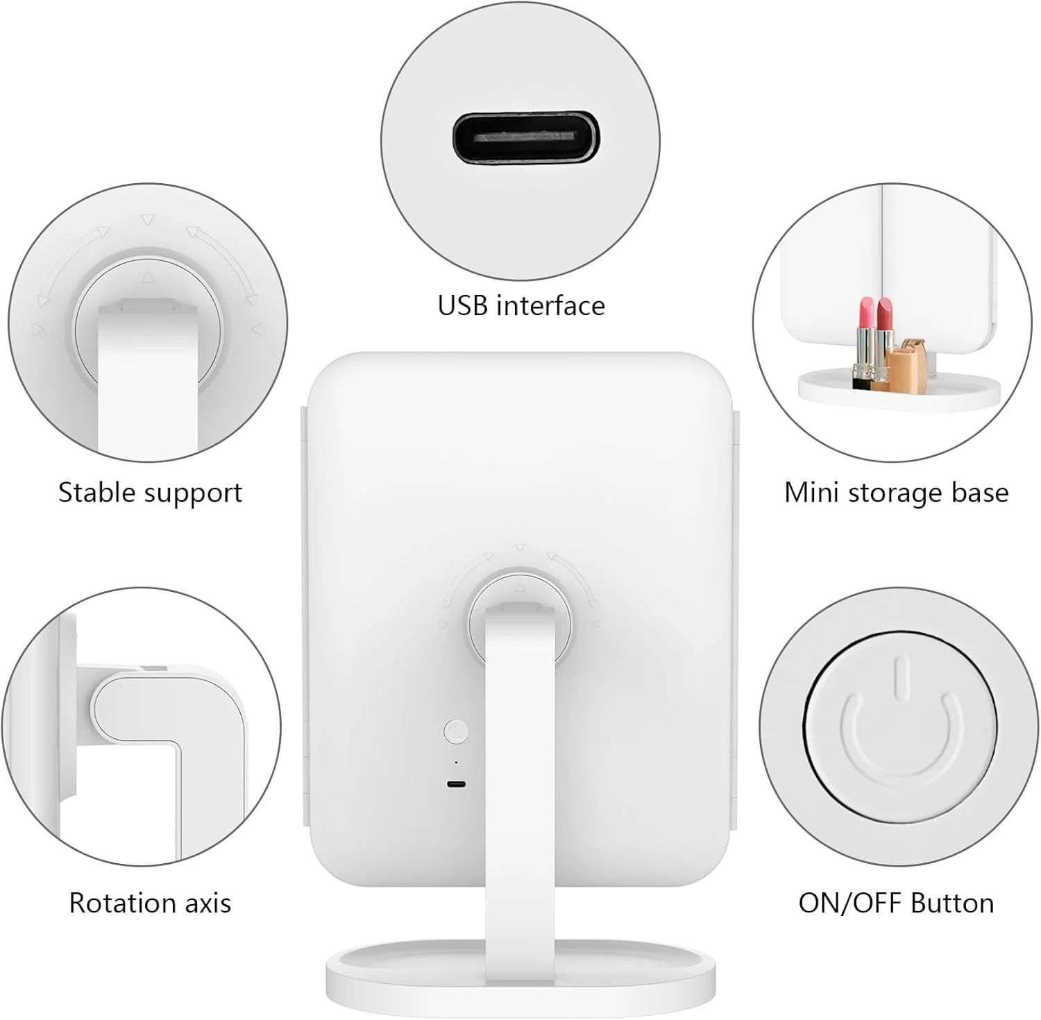 آینه آرایشی با چراغ، آینه آرایشی شارژی با بزرگنمایی 2X 3X، آینه آرایشی ال ای دی قابل حمل، 3 رنگ نور، حسگر لمسی، آینه سه تایی، آینه روشن برای روی میز آینه آرایشی با چراغ، آینه آرایشی شارژی با بزرگنمایی 2X 3X، آینه آرایشی ال ای دی قابل حمل، 3 رنگ نور، حسگر لمسی، آینه سه تایی، آینه روشن برای روی میز