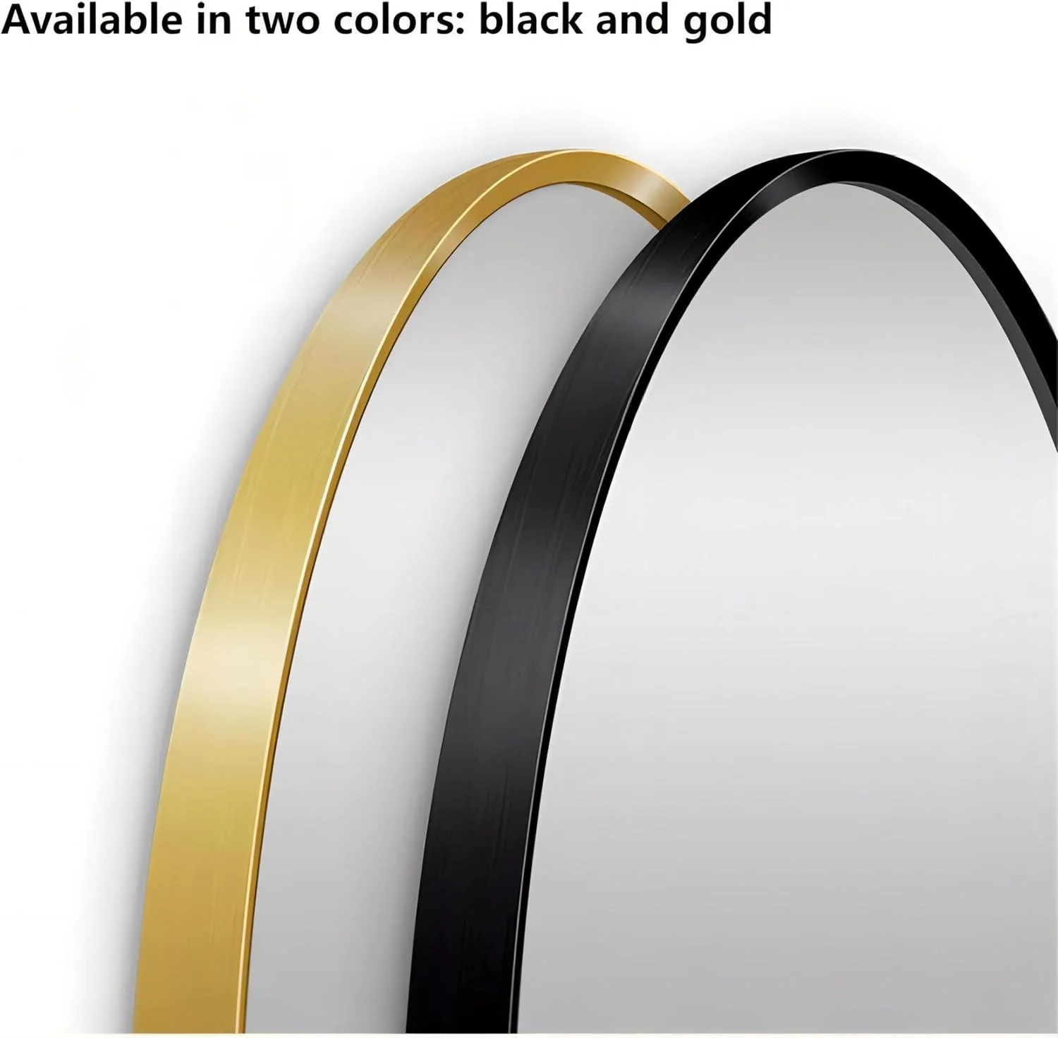 آینه گرد روکو اوشن برای حمام، 60 سانتی متر (24 اینچ) آینه مشکی برای دیوار، آینه روشویی دیواری برای حمام، اتاق نشیمن، آینه دکور دیوار، آینه آرایشی