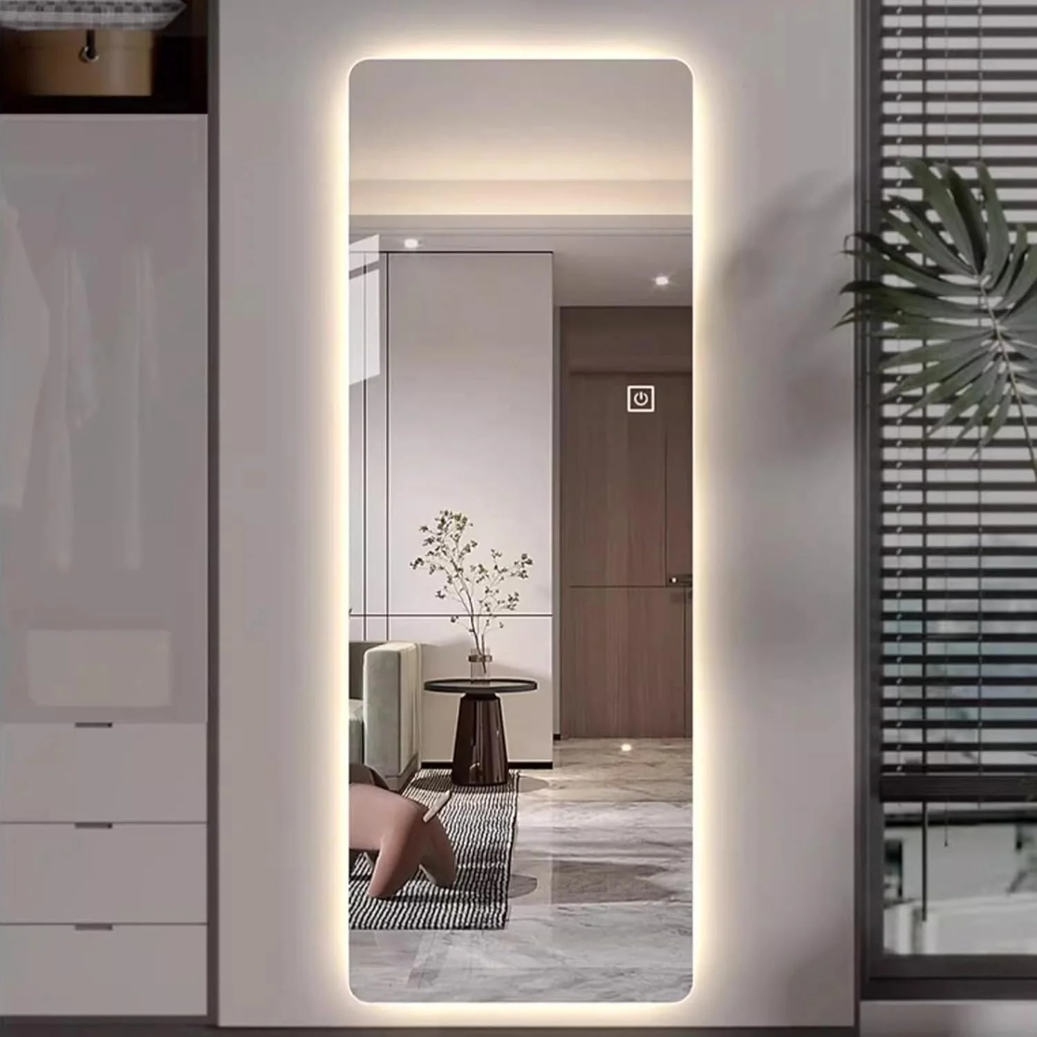 آینه دیواری LED بدون قاب VPHOME، مستطیل تمام قد 70x170 سانتی متر با نور، آینه آرایشی دیواری برای اتاق نشیمن، اتاق خواب، اتاق آرایش آینه دیواری LED بدون قاب VPHOME، مستطیل تمام قد 70x170 سانتی متر با نور، آینه آرایشی دیواری برای اتاق نشیمن، اتاق خواب، اتاق آرایش