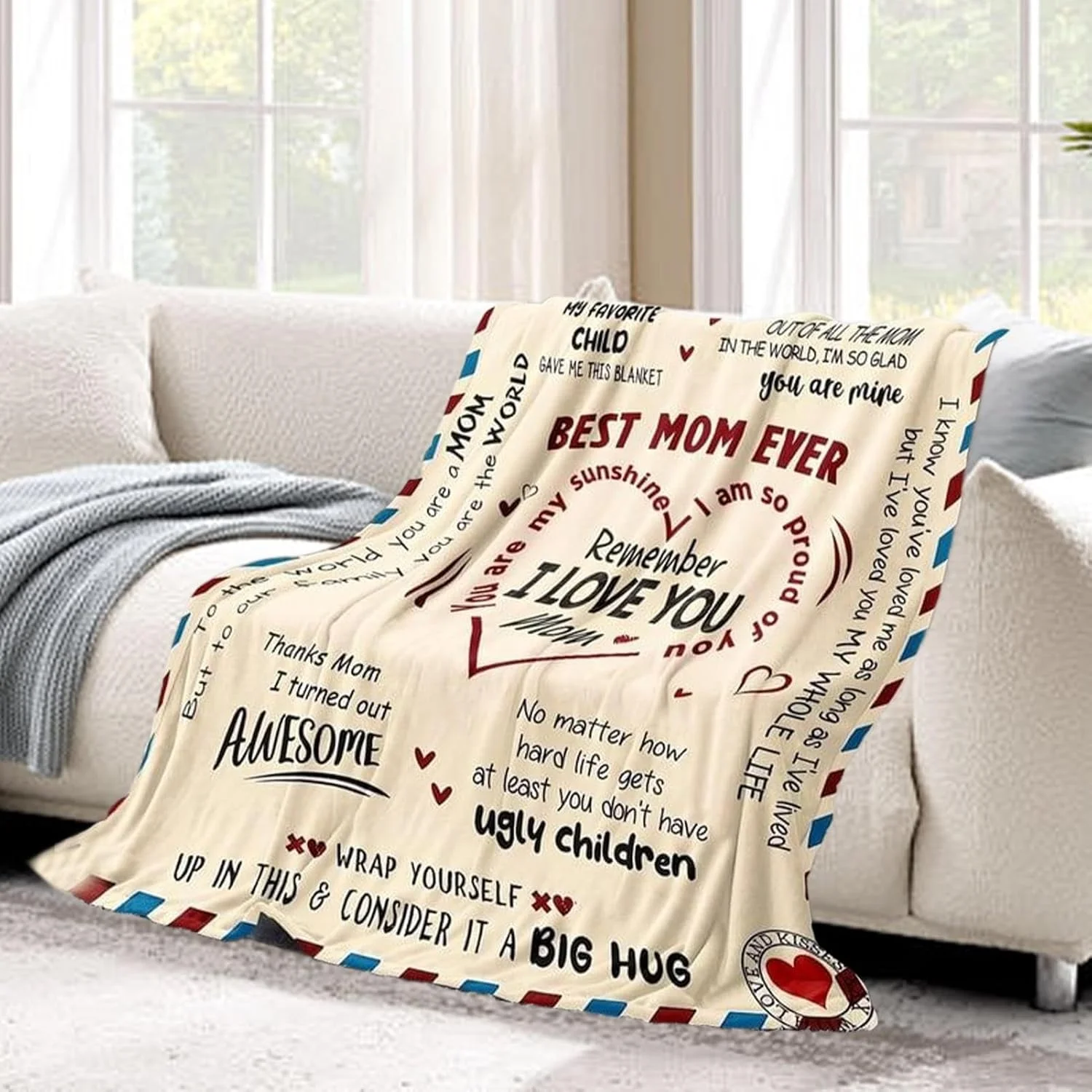 پتوی مادر | پتوهای مادر از طرف دختر، ملحفه های نرم و راحت برای مسافرت، تولد، مبل، اتاق خواب، صندلی، اتاق نشیمن، کمپینگ و تخت