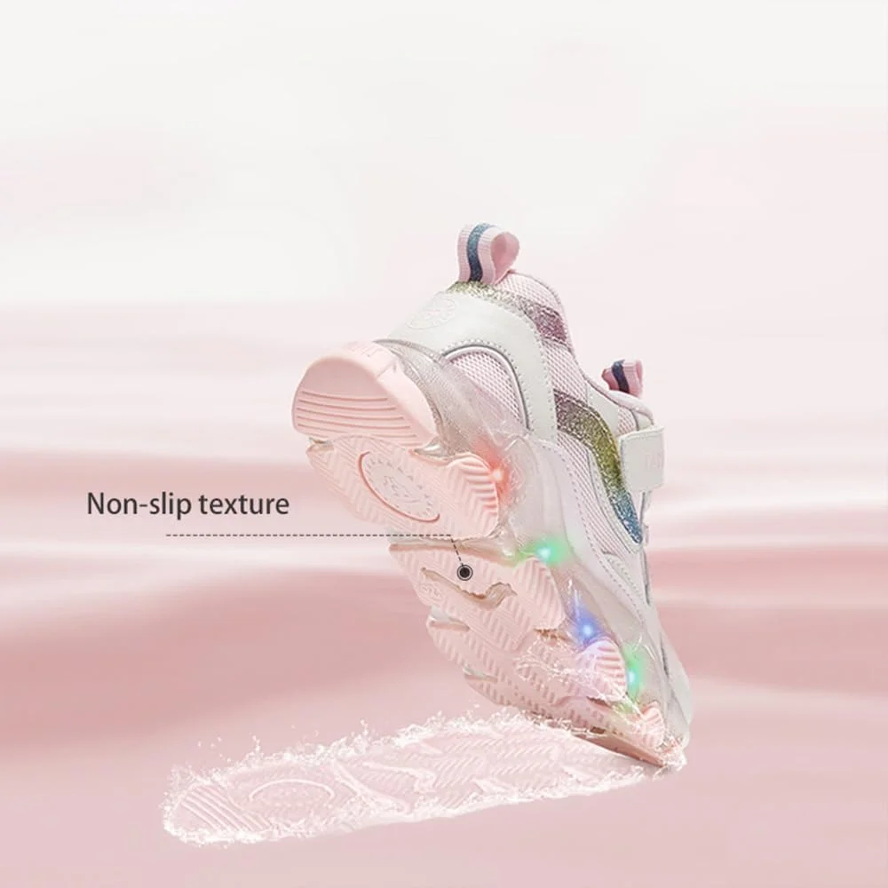 کفش های چراغ دار پسرانه و دخترانه TARANIS، کفش های مد روز، سبک وزن، تنفس پذیر، توری ضد لغزش با سوئیچ قابل کنترل، کفش های LED چشمک زن، کفش های ورزشی دویدن برای کودکان کوچک/بزرگ