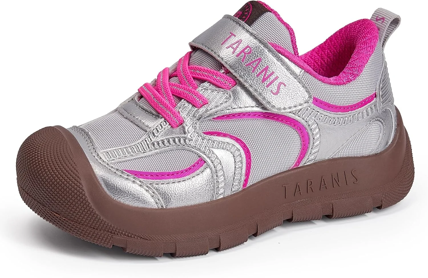 کفش ورزشی راحت تارانیس مناسب کودکان و نوجوانان، ضد لغزش، مناسب پیاده روی و طبیعت گردی، صورتی، سایز 4.5