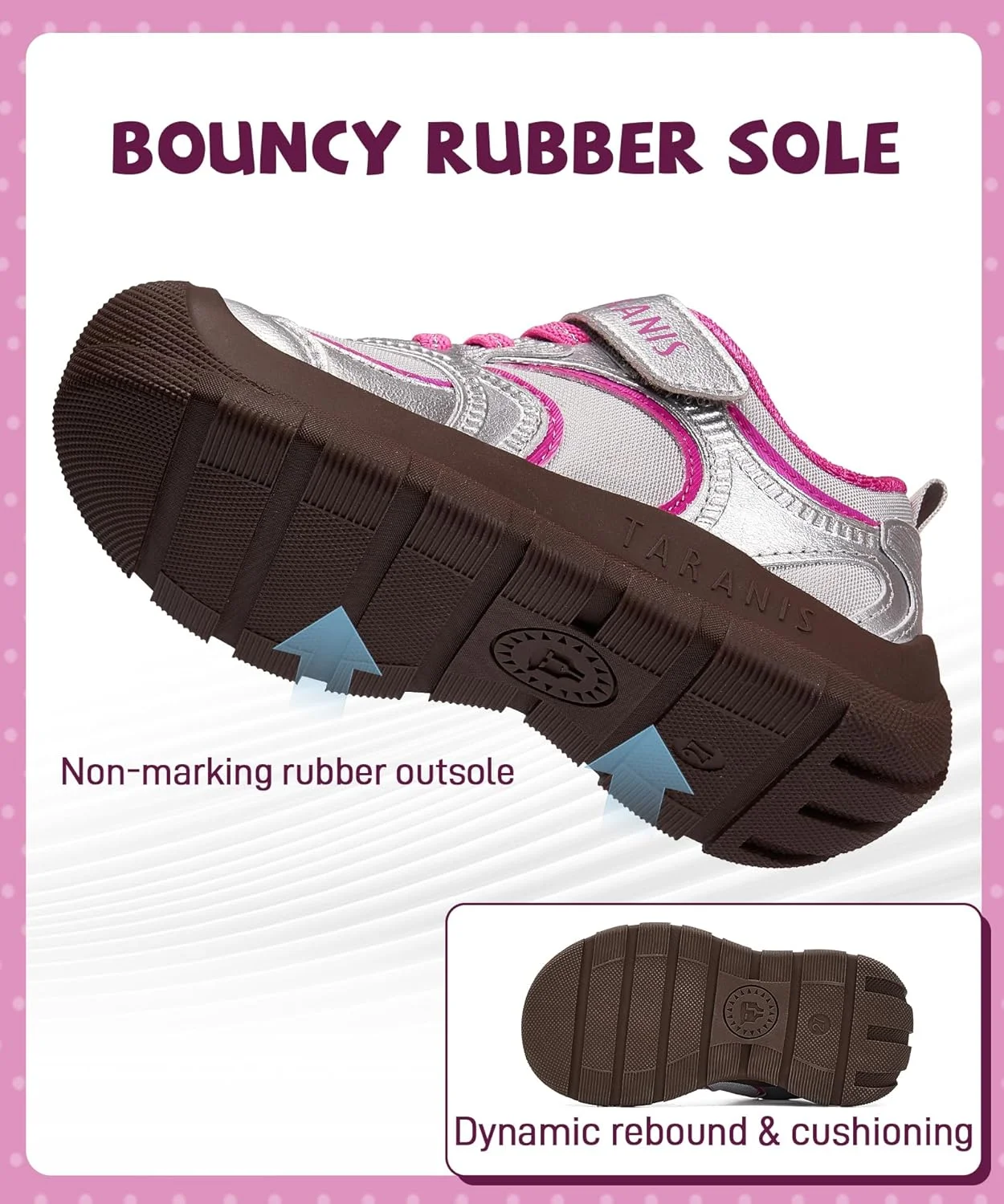 کفش ورزشی راحت تارانیس مناسب کودکان و نوجوانان، ضد لغزش، مناسب پیاده روی و طبیعت گردی، صورتی، سایز 4.5 کفش ورزشی راحت تارانیس مناسب کودکان و نوجوانان، ضد لغزش، مناسب پیاده روی و طبیعت گردی، صورتی، سایز 4.5