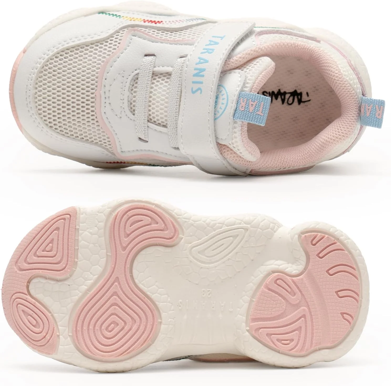 کفش های مخصوص نوپایان TARANIS، کفش ورزشی دخترانه و پسرانه، کفش تنیس بچه گانه مدل Barefoot Slip on، صورتی 2، سایز 11.5