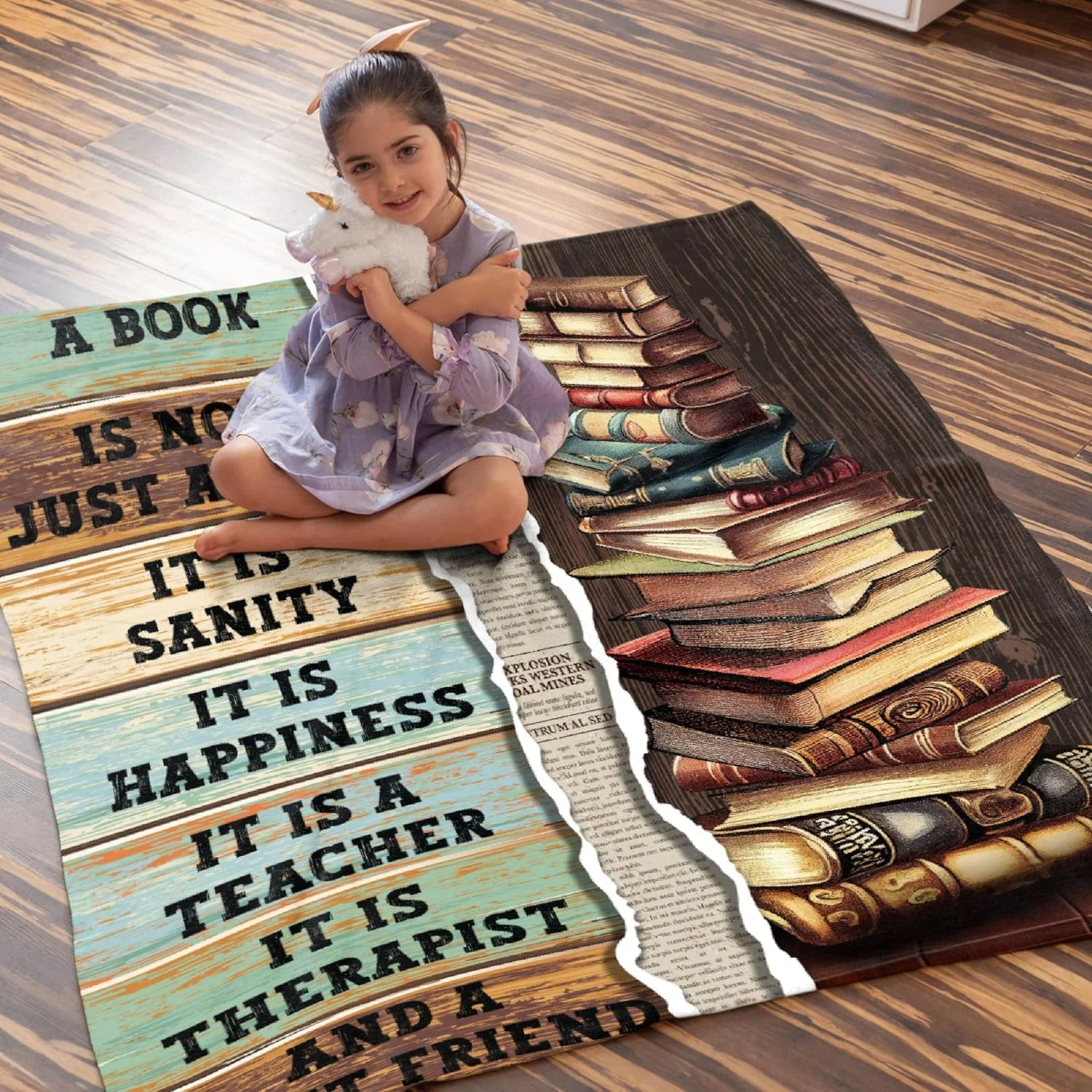 پتوی کتابی، پتوی پشمی طرح کتاب قدیمی - هدیه برای خانم ها - پتوی فلانل فوق العاده نرم برای مبل، تخت، کمپینگ و مسافرت - دکوراسیون منزل گرم و نرم و لطیف برای تمام فصول، 102x127 سانتی متر برای کودکان/نوزاد