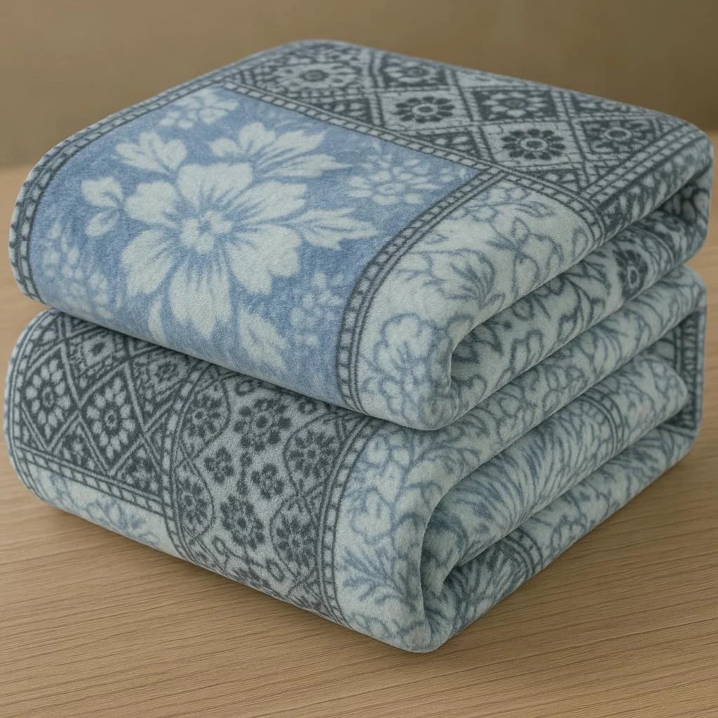 پتوی دونفره فوق العاده نرم و ابری طرح دار BSB HOME مناسب برای زمستان های سنگین، پتوی مینک یک لایه سایز کینگ با ابعاد 220x230 سانتی متر - 3.5 کیلوگرم (خاکستری و آبی، بسته 1 عددی)