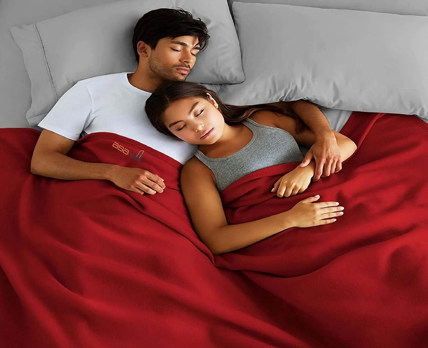 پتوی تهویه مطبوع ممتاز BSB HOME برای تخت یک نفره | دوهار تابستانی فوق العاده نرم و سبک | ایده آل برای اتاق های دارای تهویه مطبوع، طرح ساده، سایز 152 x 228 سانتی متر، رنگ - قرمز