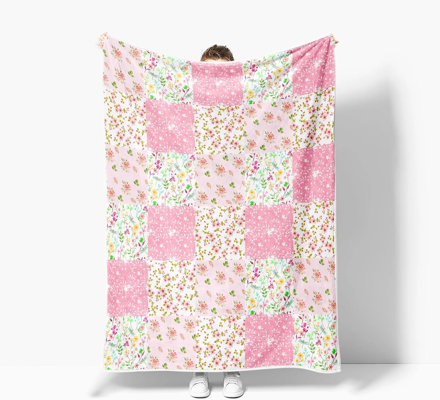 پتو طرح گل، پتوی تکه دوزی گلدار صورتی، پتوی پرتابی گل های گیاهی، نرم، فلانل، گرم، پتوهای تخت گلدار مناسب تمام فصول برای مبل اتاق خواب اتاق نشیمن 50X60 اینچ پتو طرح گل، پتوی تکه دوزی گلدار صورتی، پتوی پرتابی گل های گیاهی، نرم، فلانل، گرم، پتوهای تخت گلدار مناسب تمام فصول برای مبل اتاق خواب اتاق نشیمن 50X60 اینچ