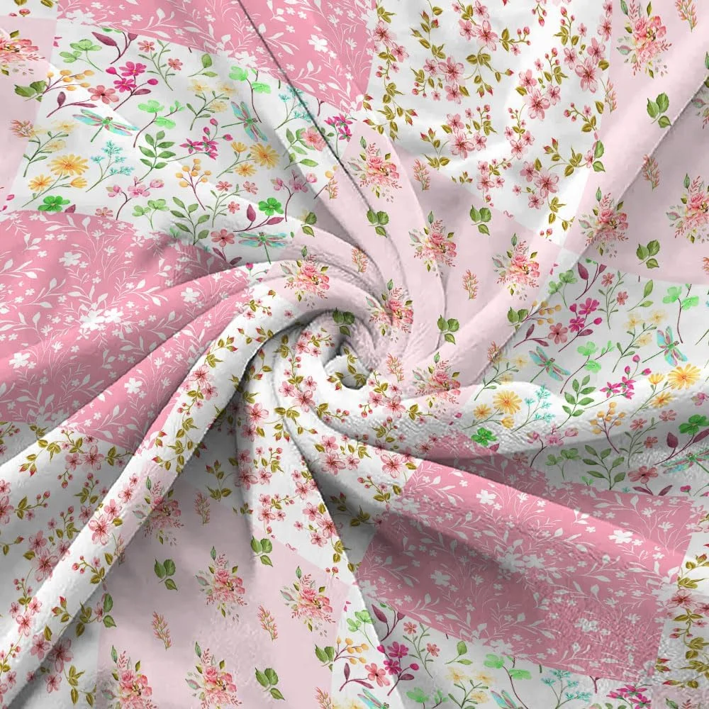 پتو طرح گل، پتوی تکه دوزی گلدار صورتی، پتوی پرتابی گل های گیاهی، نرم، فلانل، گرم، پتوهای تخت گلدار مناسب تمام فصول برای مبل اتاق خواب اتاق نشیمن 50X60 اینچ پتو طرح گل، پتوی تکه دوزی گلدار صورتی، پتوی پرتابی گل های گیاهی، نرم، فلانل، گرم، پتوهای تخت گلدار مناسب تمام فصول برای مبل اتاق خواب اتاق نشیمن 50X60 اینچ