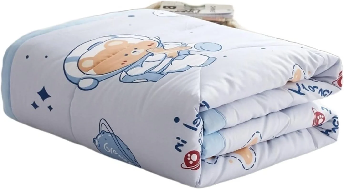 پتوی مخمل خواب دار CBNERDS طرح خرس فضایی بامزه، لحاف نرم و تنفسی بزرگسالان، لحاف تک نفره و دو نفره