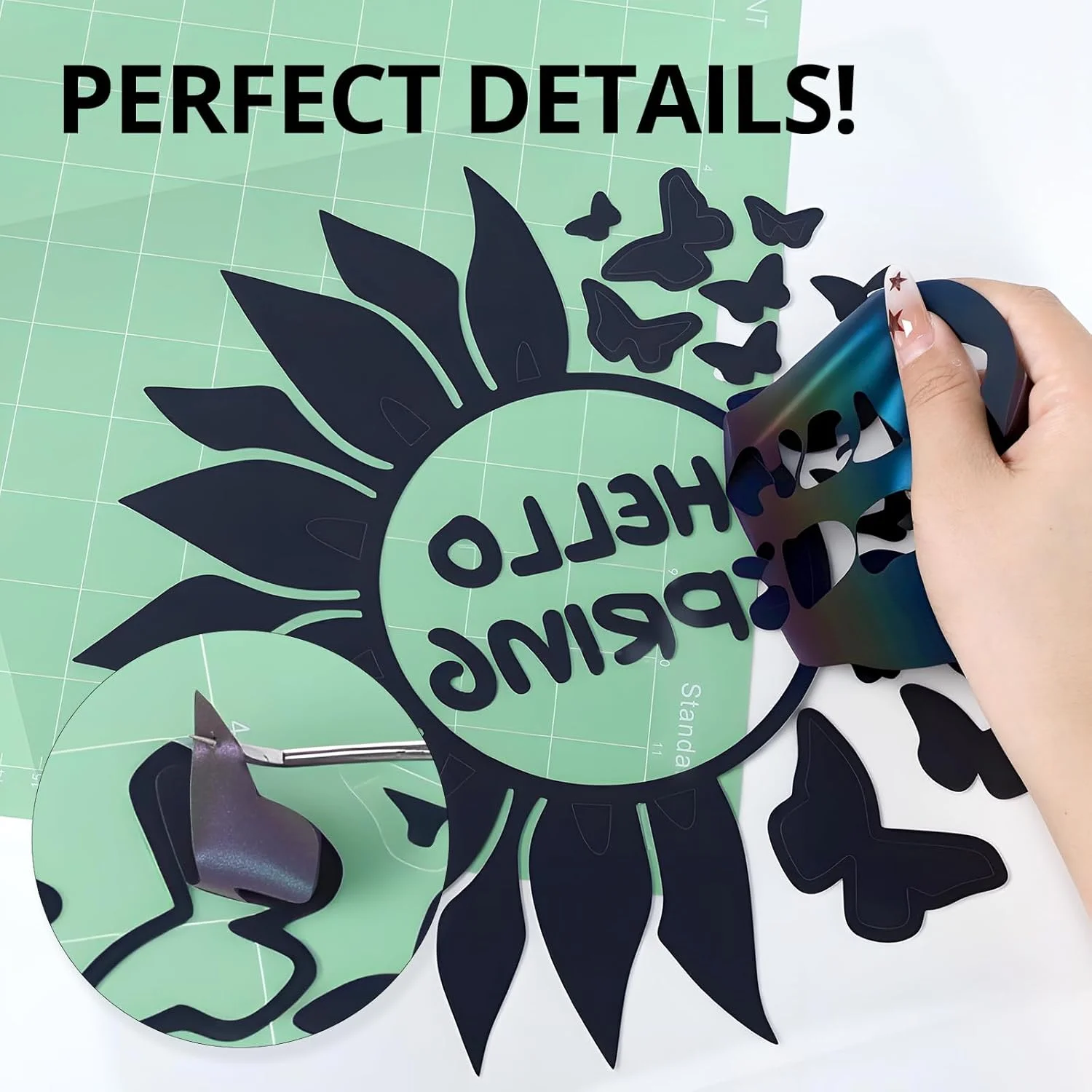 رول وینیل انتقال حرارت بازتابنده HTVRONT - 30.5 سانتی متر × 2.4 متر، اتو بازتابنده برای تی شرت، وینیل انتقال حرارت بازتابنده برای Cricut و Cameo - برش و جدا کردن آسان برای طراحی حرارتی (رنگین کمان بازتابنده)