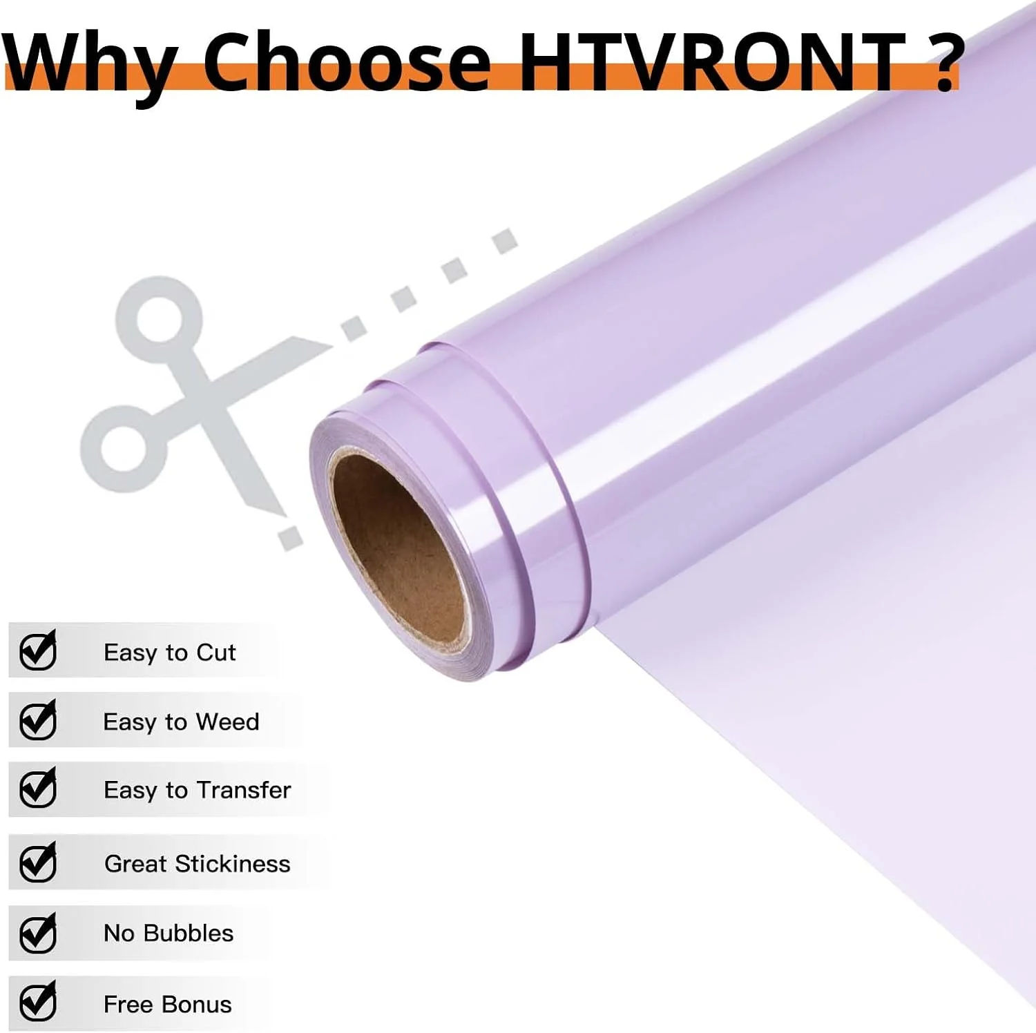 رول های وینیل انتقال حرارت بنفش HTVRONT HTV - 4.5 متر در 30 سانتیمتر وینیل اتویی بنفش روشن برای تی شرت، برش و جدا کردن آسان برای طراحی وینیل حرارتی