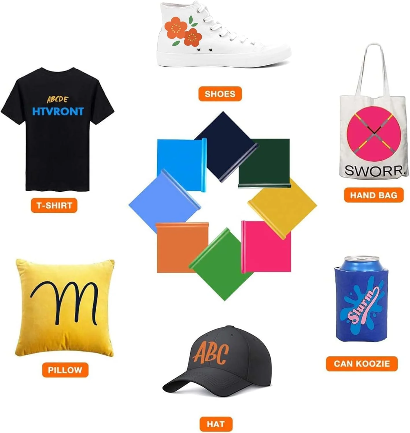 رول وینیل انتقال حرارت بازتابنده HTVRONT - 30.5 سانتی متر × 2.4 متر، اتو بازتابنده برای تی شرت، وینیل انتقال حرارت بازتابنده برای Cricut و Cameo - برش و جدا کردن آسان برای طراحی حرارتی (رنگین کمان بازتابنده)