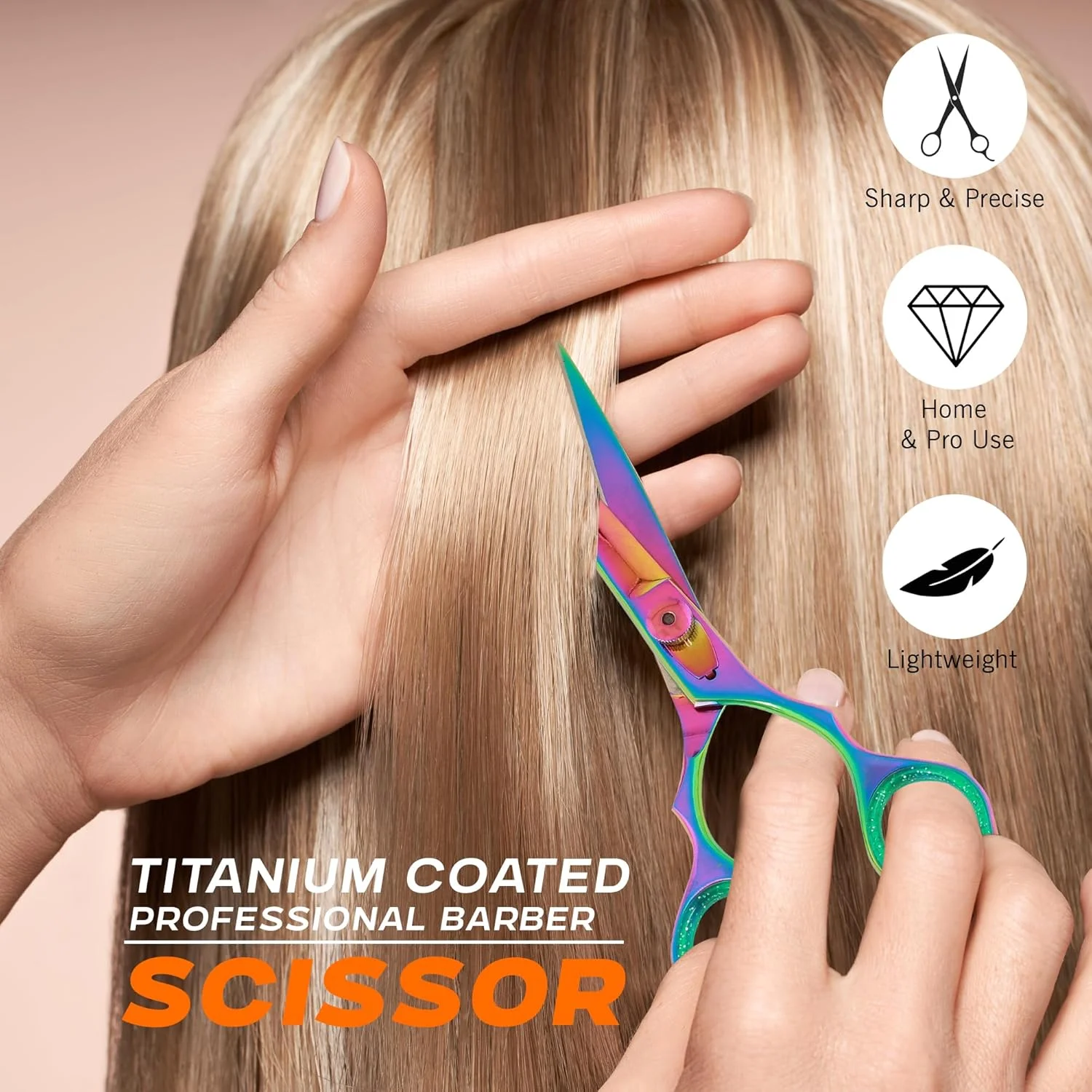 قیچی آرایشگری تیتانیومی Katx، مناسب آرایشگاه، سایز 5.5 اینچ (14 سانتی متر) قیچی آرایشگری تیتانیومی Katx، مناسب آرایشگاه، سایز 5.5 اینچ (14 سانتی متر)