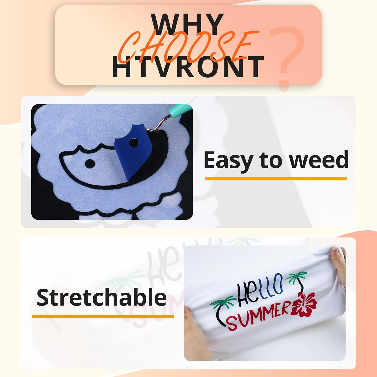 رول وینیل انتقال حرارت HTVRONT مخمل سفید - وینیل مخمل HTV با ابعاد 30.48 سانتی متر در 182.88 سانتی متر برای تی شرت، وینیل اتویی مخمل برای تمام دستگاه های برش - برش و جدا کردن آسان (سفید)