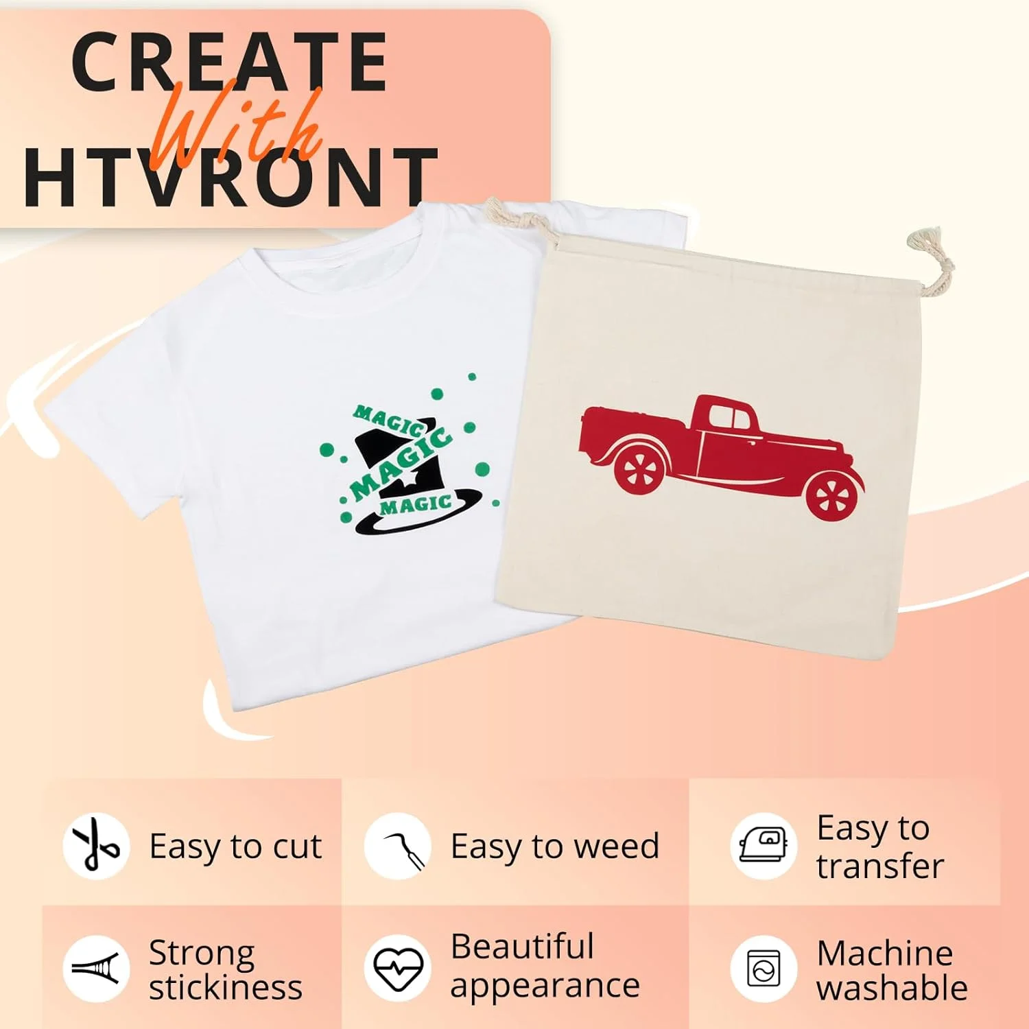 رول وینیل انتقال حرارت HTVRONT مخمل سفید - وینیل مخمل HTV با ابعاد 30.48 سانتی متر در 182.88 سانتی متر برای تی شرت، وینیل اتویی مخمل برای تمام دستگاه های برش - برش و جدا کردن آسان (سفید)