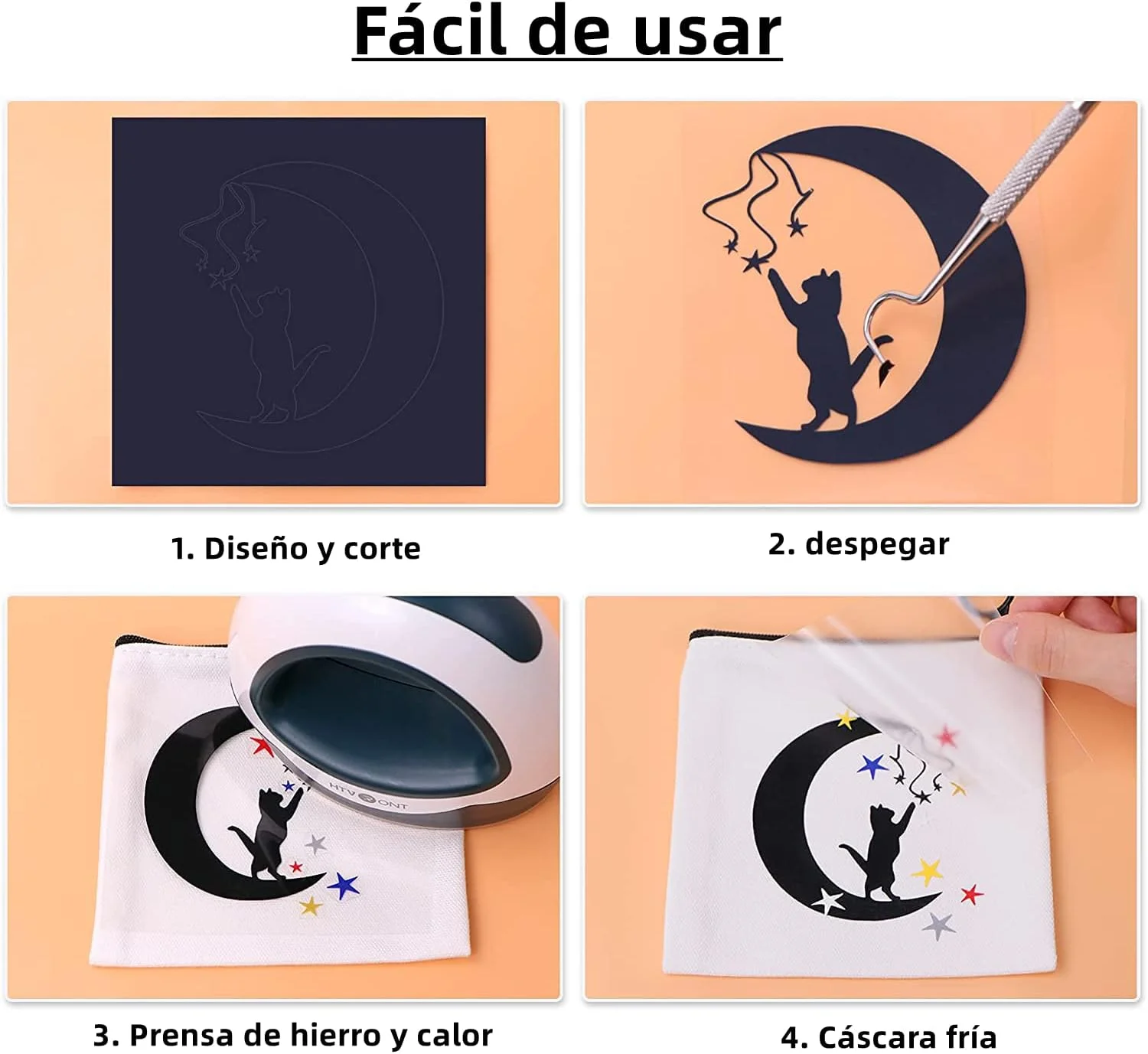 رول وینیل انتقال حرارت HTVRONT HTV - وینیل HTV طلایی 30.5 سانتی متر * 1.5 متر برای تی شرت، وینیل حرارتی برای همه دستگاه های برش - برش و جدا کردن آسان برای طراحی وینیل حرارتی (طلایی)