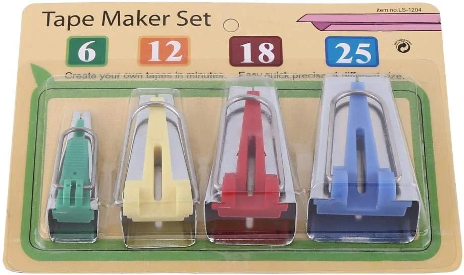 والفرانت ابزار ساخت نوار اریب، مجموعه ابزار ساخت نوار اریب پارچه ای 6 میلی متر 12 میلی متر 18 میلی متر 25 میلی متر برای ساخت صنایع دستی