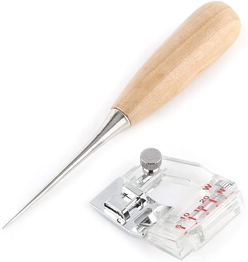 مجموعه ابزار نوار اریب ساز پارچه ای چند منظوره Walfront، ابزار ساخت تکه دوزی DIY به همراه پایه