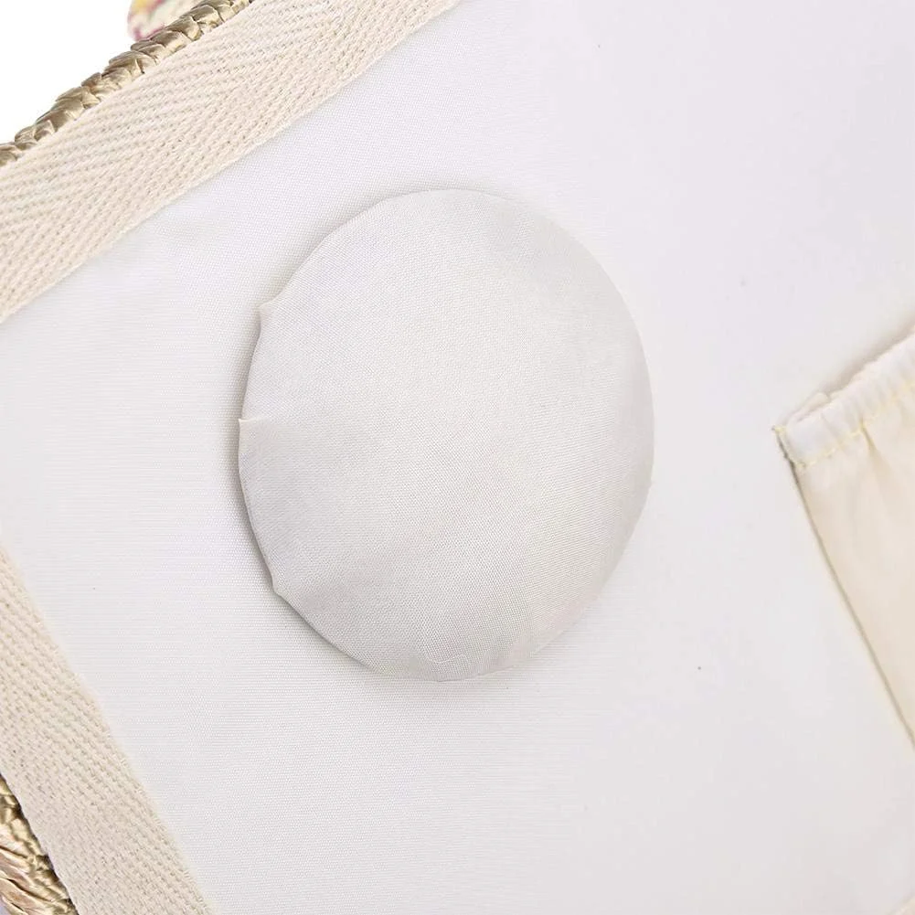 سبد خیاطی Walfront، سبد ذخیره سازی چوبی دست ساز در 3 رنگ، جعبه ذخیره سازی کیت خیاطی پارچه ای با دسته و سینی قابل جابجایی برای لوازم جانبی خیاطی (1)