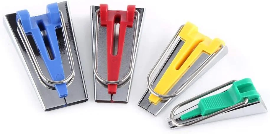 مجموعه ابزار نوار اریب ساز پارچه ای چند منظوره Walfront، ابزار ساخت تکه دوزی DIY به همراه پایه