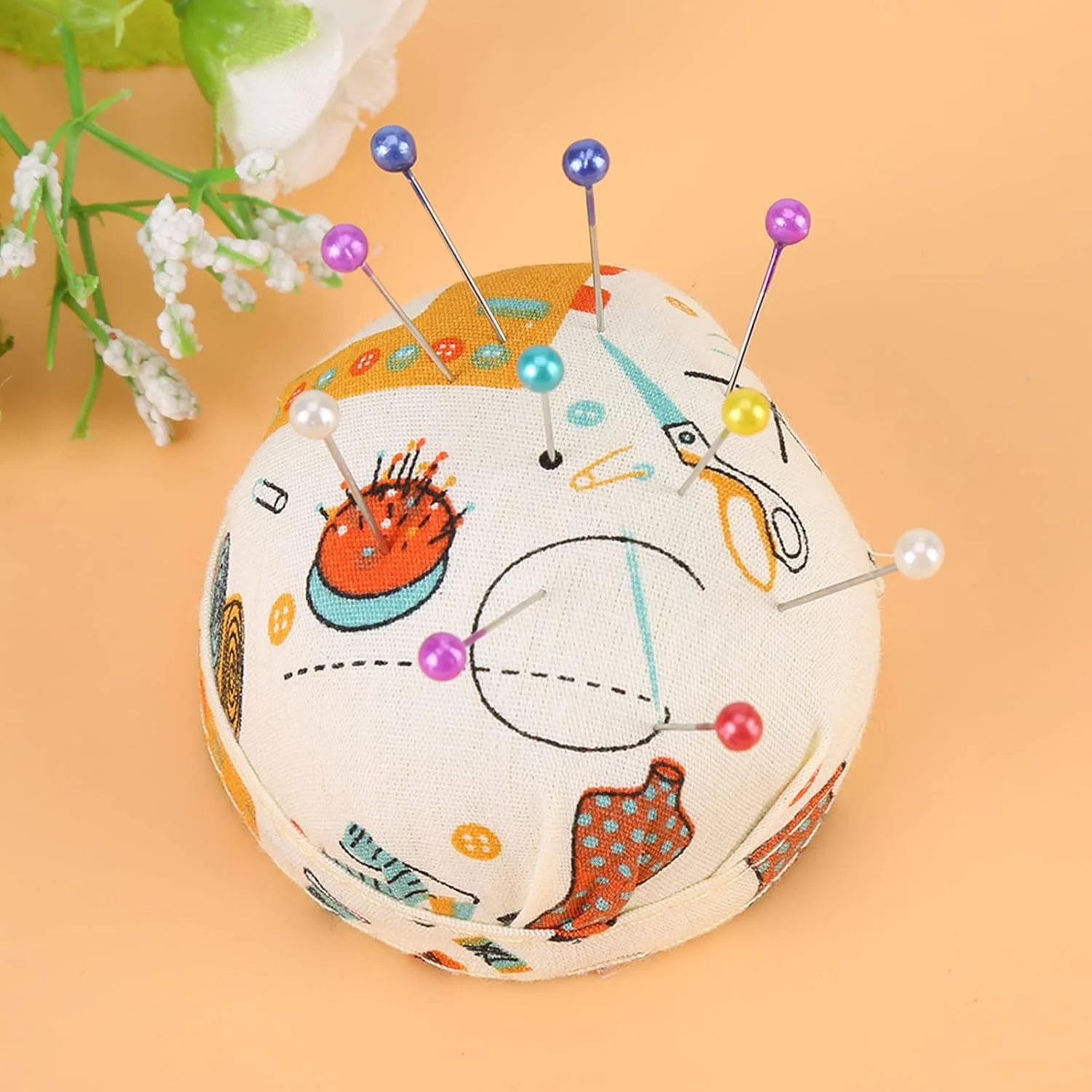 والفرانت 500 عدد سوزن ته گرد مرواریدی چند رنگ، مناسب خیاطی، لحاف دوزی و ساخت لوازم تزئینی، بسته بندی شده در بطری پلاستیکی