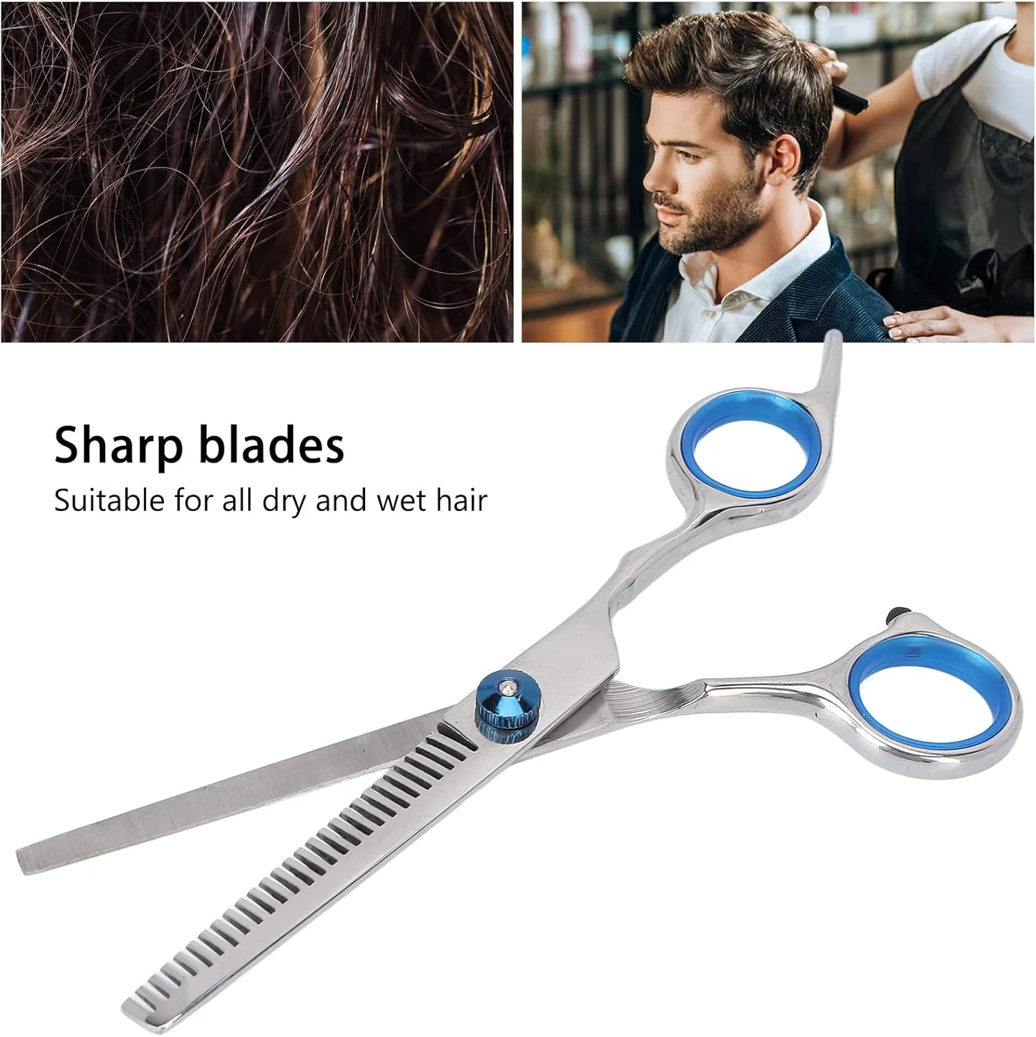 قیچی آرایشگری استیل ضد زنگ با تیغه مقاوم در برابر خوردگی، مناسب برای استفاده در خانه و آرایشگاه