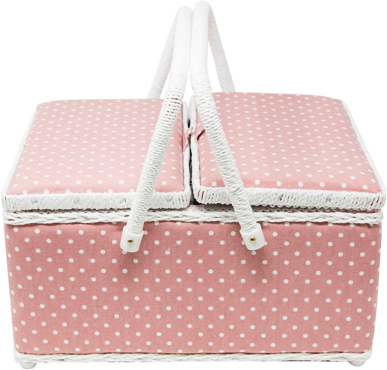 سبد خیاطی Korbond - درب دوقلو - طرح خال خال صورتی - 17 سانتی متر x 24 سانتی متر x 31 سانتی متر سبد خیاطی Korbond - درب دوقلو - طرح خال خال صورتی - 17 سانتی متر x 24 سانتی متر x 31 سانتی متر