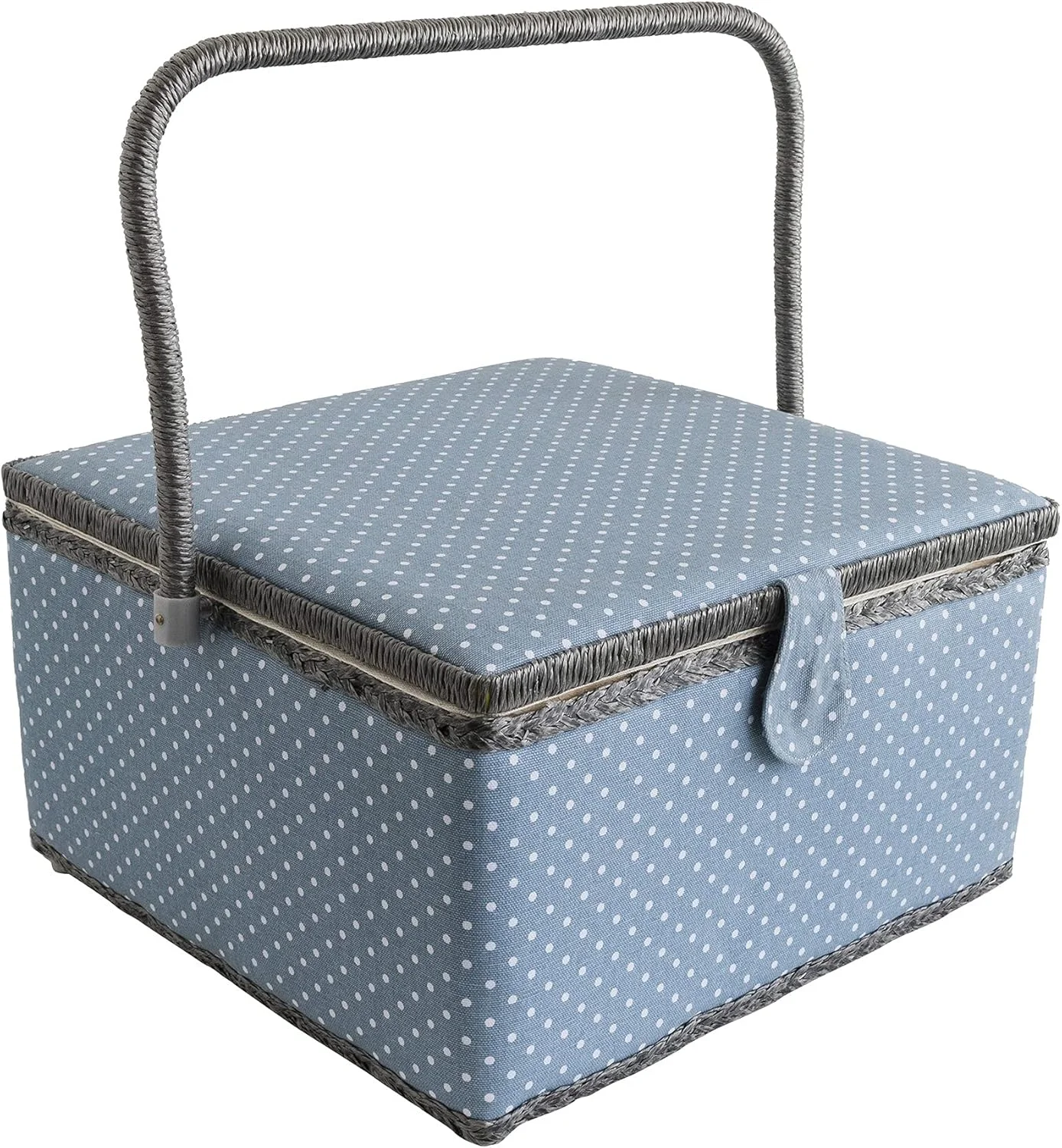 سبد خیاطی Korbond، خال های ریز خاکستری، خیلی بزرگ مدل 190545