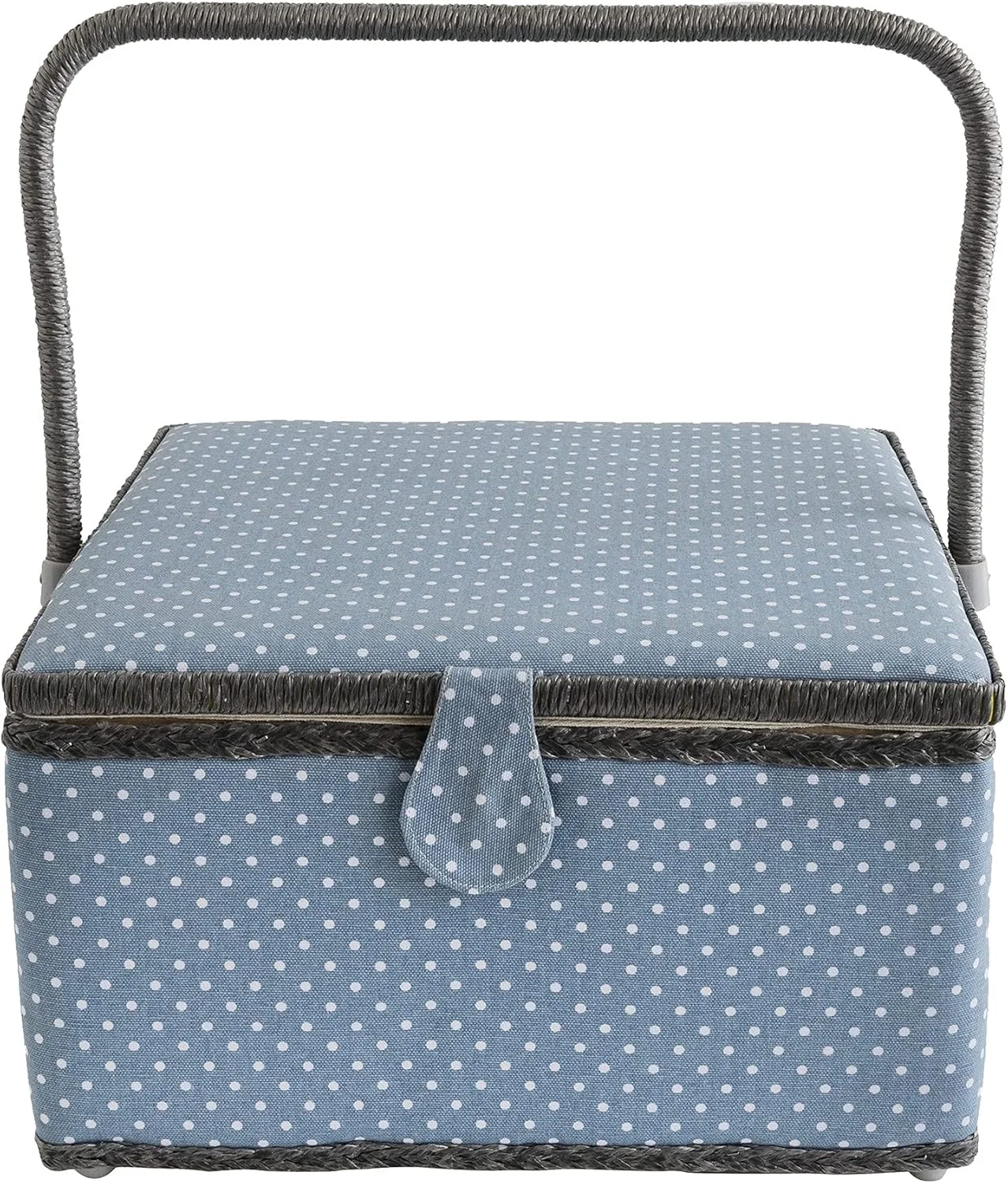 سبد خیاطی Korbond، خال های ریز خاکستری، خیلی بزرگ مدل 190545 سبد خیاطی Korbond، خال های ریز خاکستری، خیلی بزرگ مدل 190545