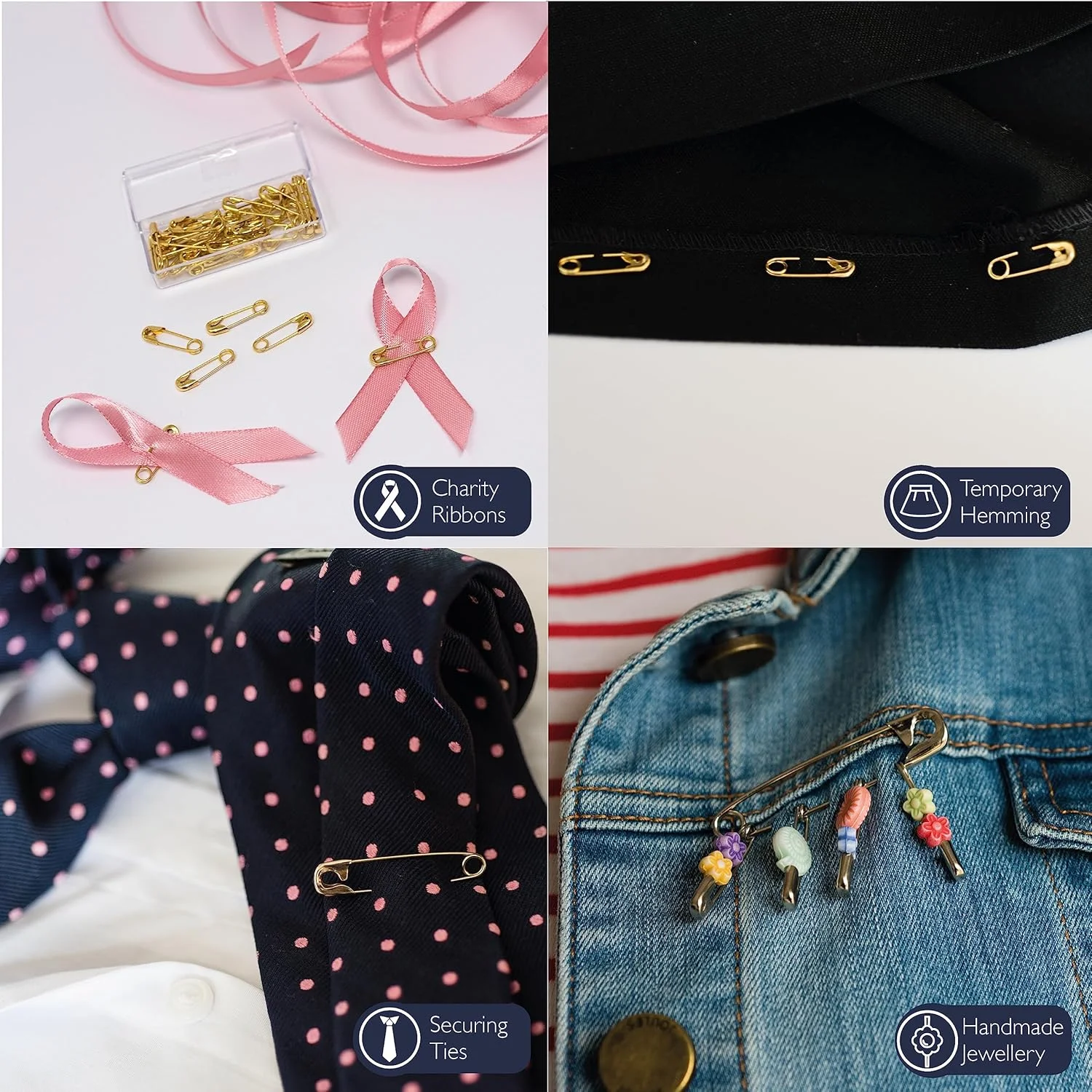 Korbond Safety Pins Gilt-110192, Gold, Assorted Sizes Korbond Safety Pins Gilt-110192, Gold, Assorted Sizes