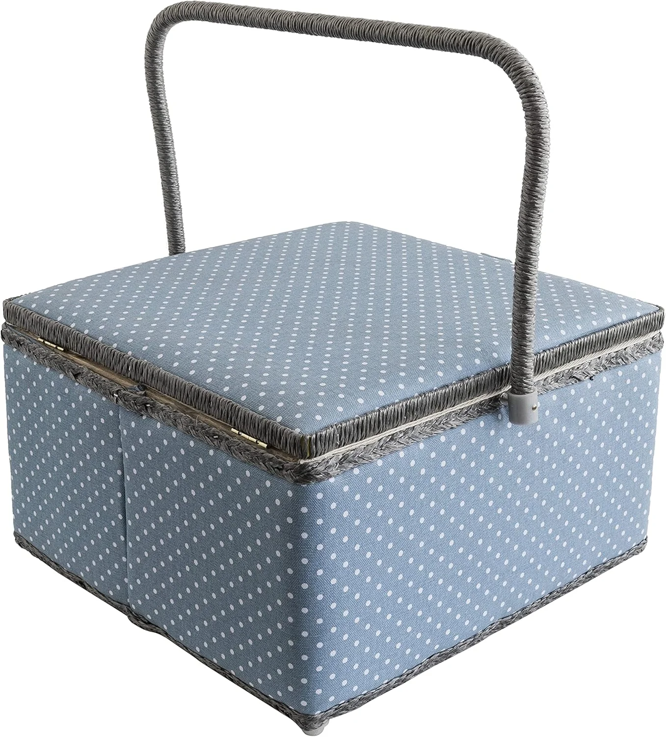 سبد خیاطی Korbond، خال های ریز خاکستری، خیلی بزرگ مدل 190545 سبد خیاطی Korbond، خال های ریز خاکستری، خیلی بزرگ مدل 190545