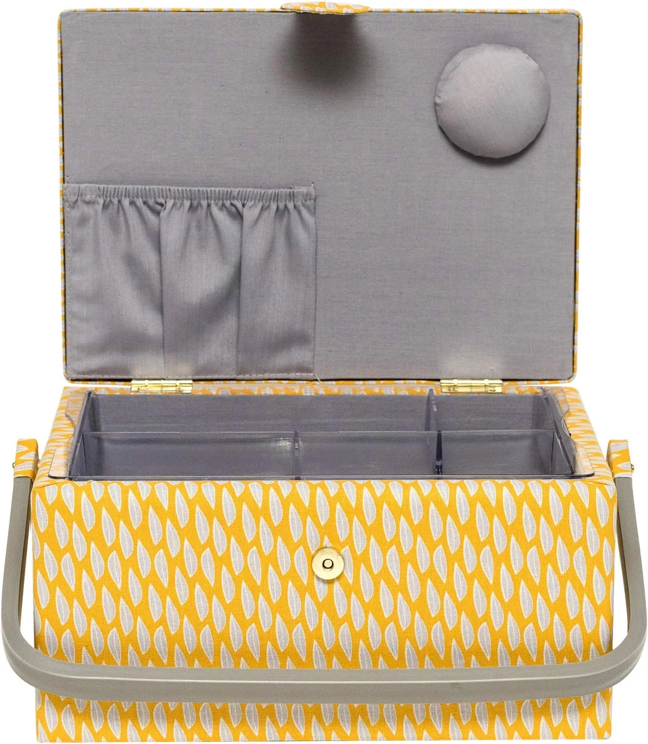 سبد خیاطی متوسط Korbond با طرح برگ زرد، 14.5 x 19 x 26 سانتی متر سبد خیاطی متوسط Korbond با طرح برگ زرد، 14.5 x 19 x 26 سانتی متر