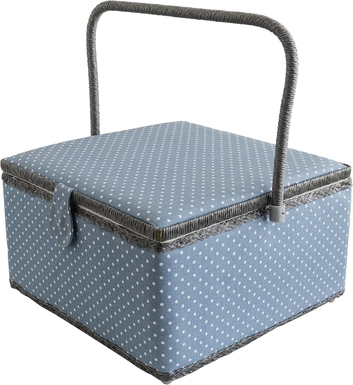 سبد خیاطی Korbond، خال های ریز خاکستری، خیلی بزرگ مدل 190545 سبد خیاطی Korbond، خال های ریز خاکستری، خیلی بزرگ مدل 190545