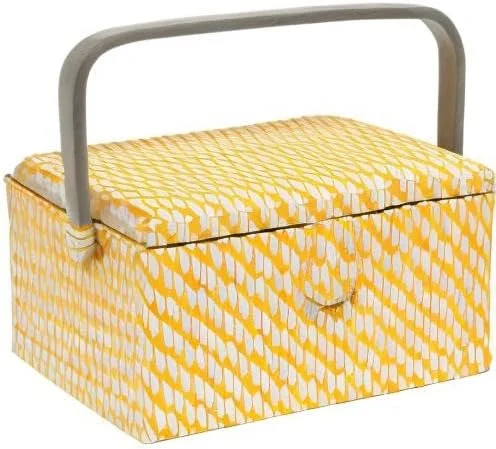 سبد خیاطی متوسط Korbond با طرح برگ زرد، 14.5 x 19 x 26 سانتی متر سبد خیاطی متوسط Korbond با طرح برگ زرد، 14.5 x 19 x 26 سانتی متر
