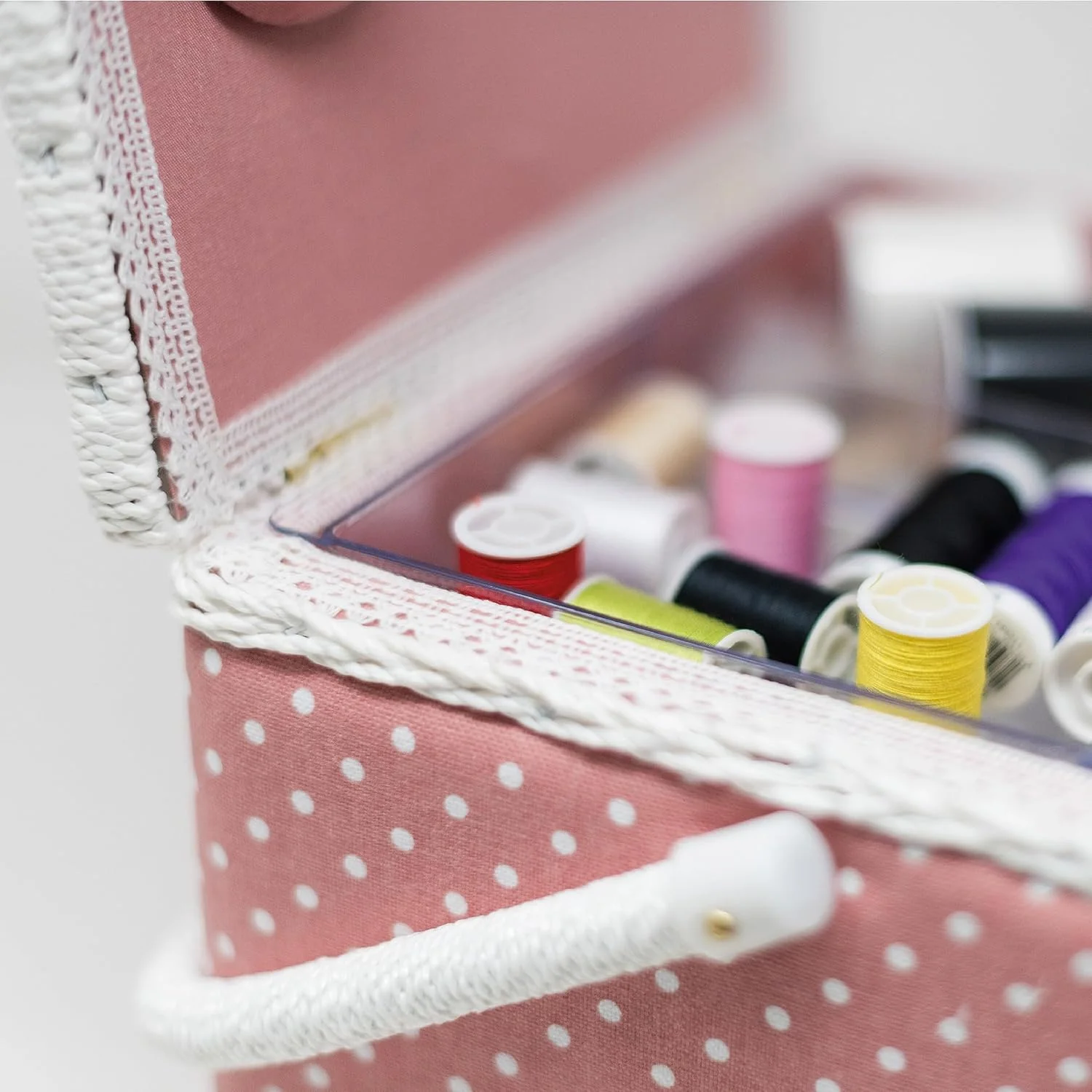 سبد خیاطی Korbond - درب دوقلو - طرح خال خال صورتی - 17 سانتی متر x 24 سانتی متر x 31 سانتی متر سبد خیاطی Korbond - درب دوقلو - طرح خال خال صورتی - 17 سانتی متر x 24 سانتی متر x 31 سانتی متر