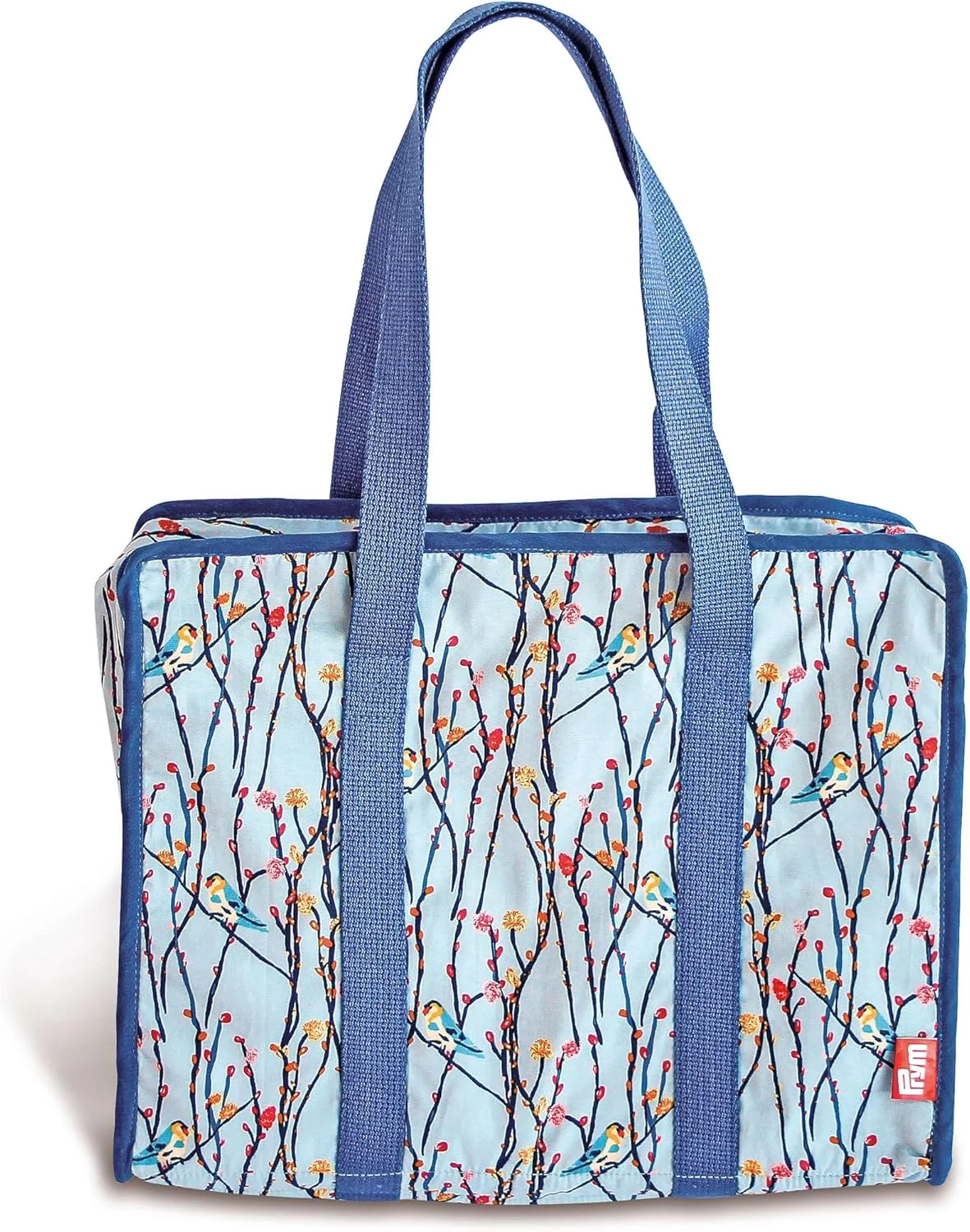 کیف دستی پریمی مدل 612083، جنس کتان، آبی روشن، 34 x 26 x 9.5 سانتی متر