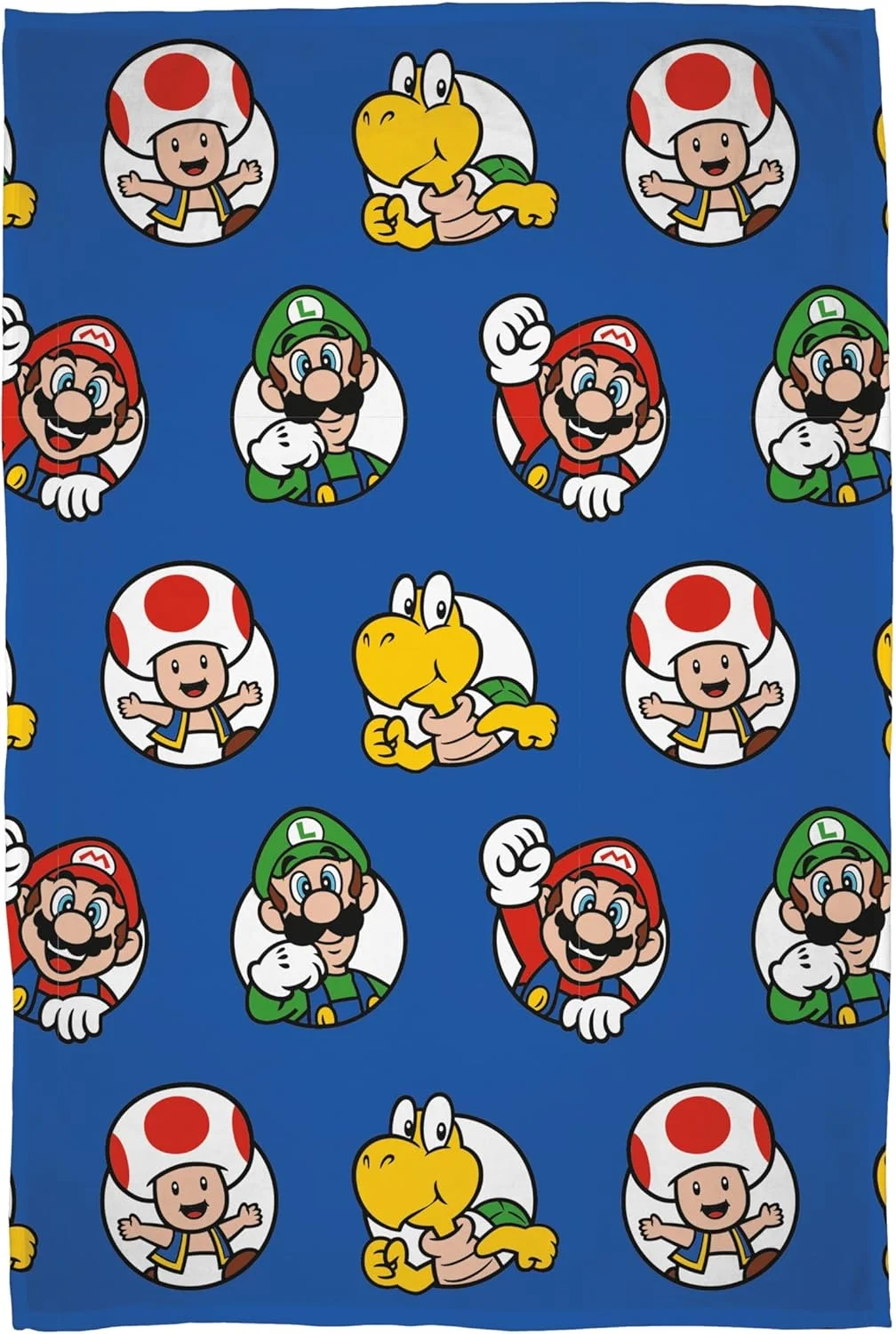 پتو پشمی سوپر ماریو با مجوز رسمی نینتندو از Character World | پرتابی فوق العاده نرم و گرم، طرح دایره های بازی | ایده آل برای اتاق خواب، کمپینگ و مهمانی های شبانه