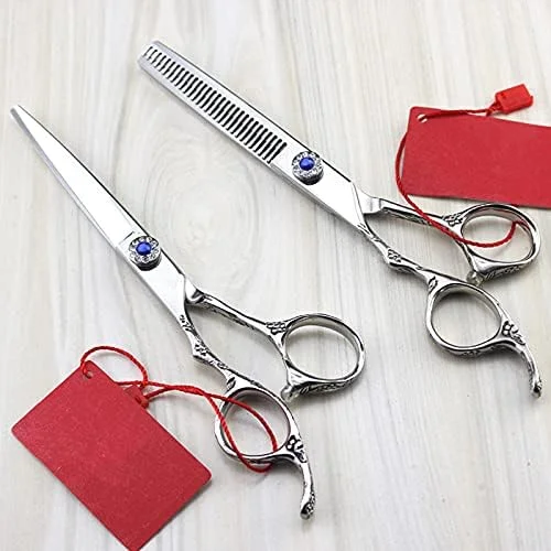 قیچی آرایشگری مو، 6 اینچ حرفه ای طرح شکوفه آلو مناسب دست چپ، قیچی آرایشگری و کم حجم کننده مو، ست قیچی آرایشگری پیرایشگر قیچی آرایشگری مو، 6 اینچ حرفه ای طرح شکوفه آلو مناسب دست چپ، قیچی آرایشگری و کم حجم کننده مو، ست قیچی آرایشگری پیرایشگر