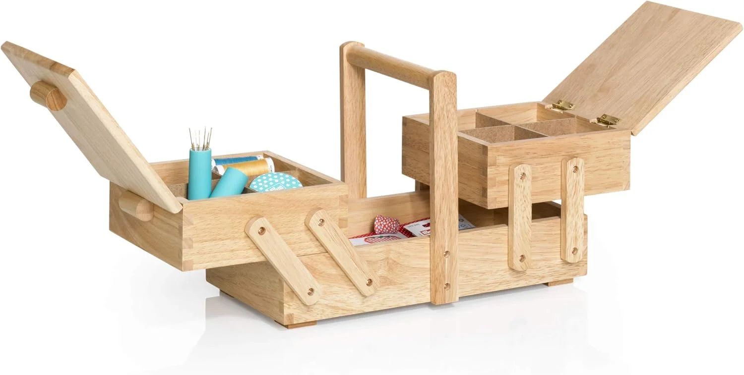 جعبه خیاطی Prym، چوبی، بژ، قهوه ای، S جعبه خیاطی Prym، چوبی، بژ، قهوه ای، S