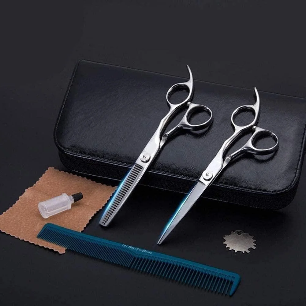 قیچی آرایشگری حرفه ای، قیچی اصلاح مو، قیچی آرایشگری 6 اینچی، ست قیچی دندانه دار و قیچی تخت قیچی آرایشگری حرفه ای، قیچی اصلاح مو، قیچی آرایشگری 6 اینچی، ست قیچی دندانه دار و قیچی تخت