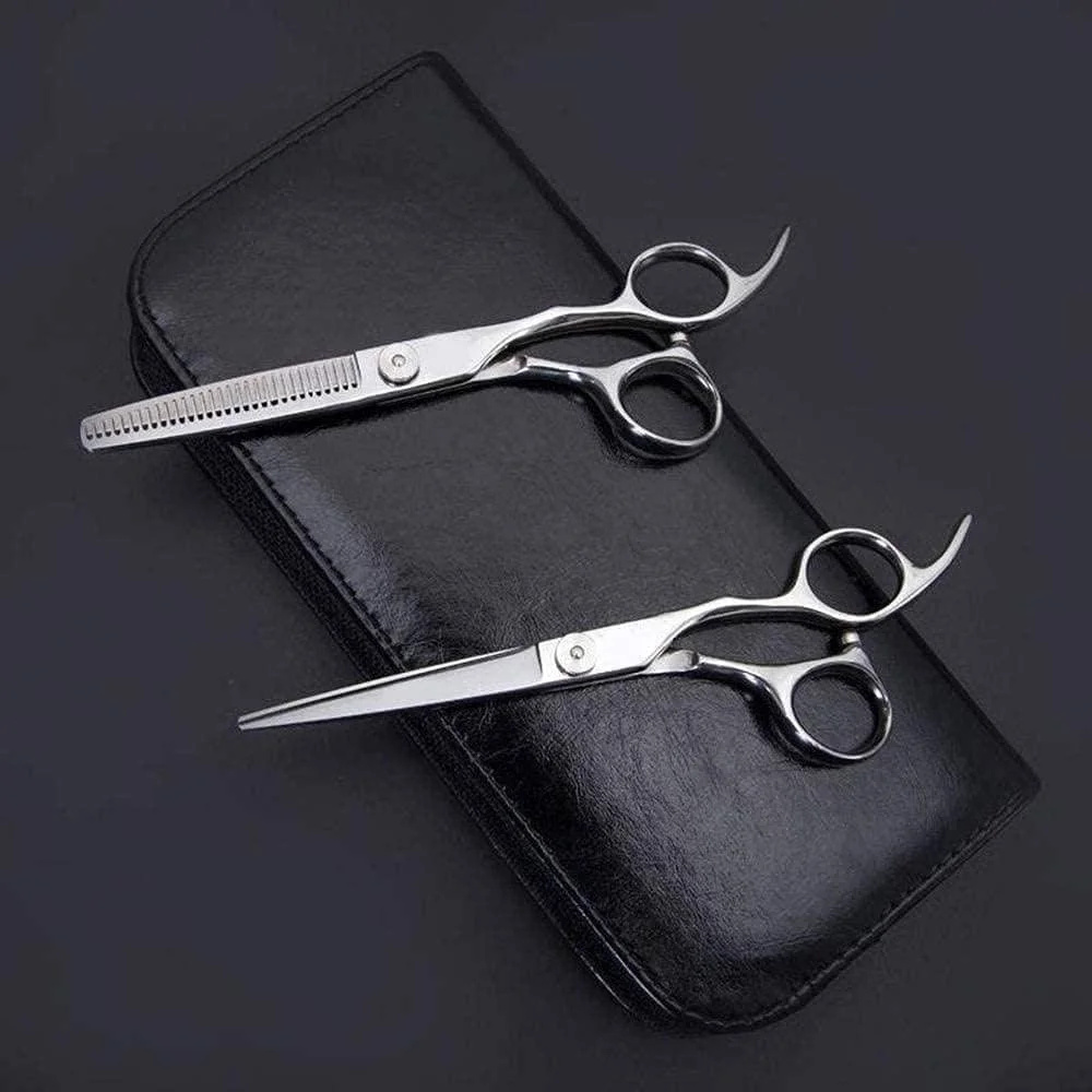 قیچی آرایشگری حرفه ای، قیچی اصلاح مو، قیچی آرایشگری 6 اینچی، ست قیچی دندانه دار و قیچی تخت